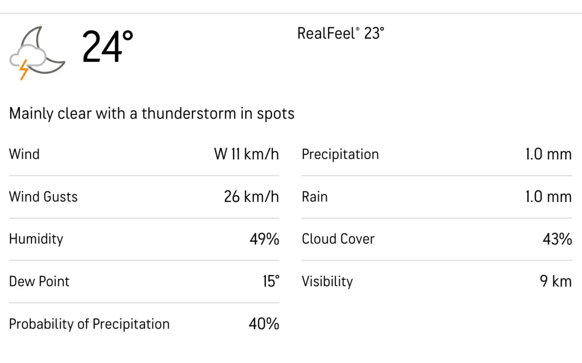 M Chinnaswamy Stadium weather forecast [Source: AccuWeather]