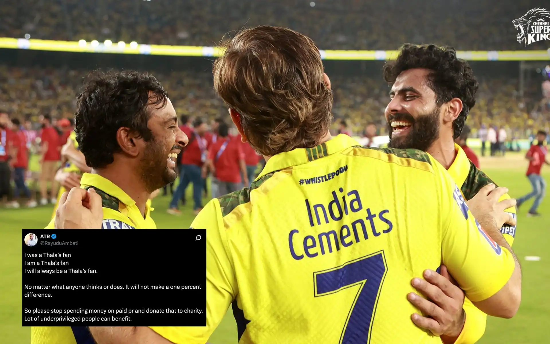 "I’ll Always Be A Thala Fan": Ambati Rayudu Hits Back At Trolls Over MS Dhoni Remarks