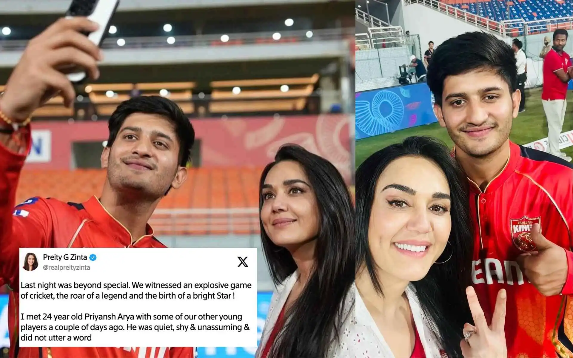 Preity Zinta with Priyansh Arya (Source:@realpreityzinta,x.com)