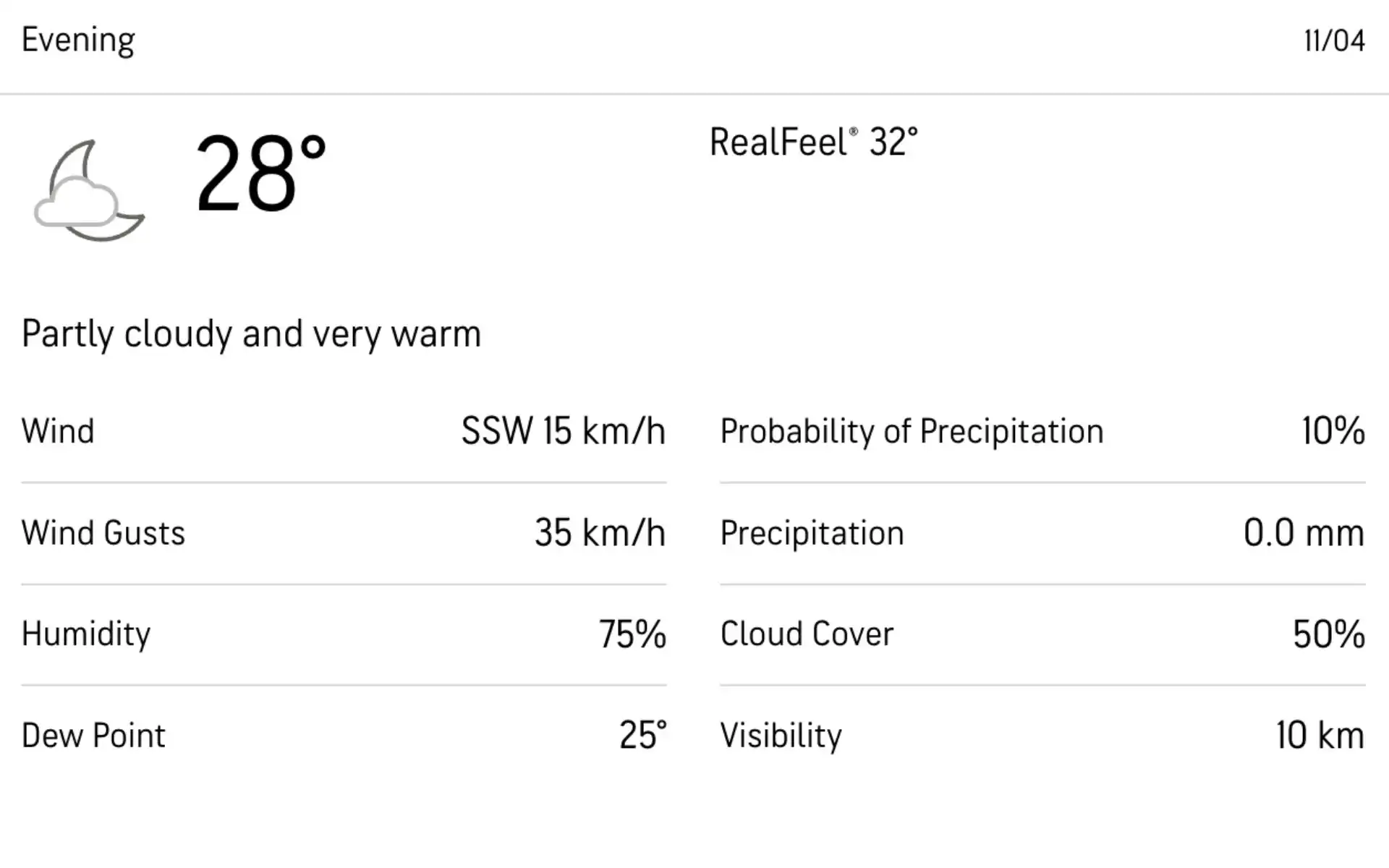 MA Chidambaram Stadium weather forecast [Source: AccuWeather]