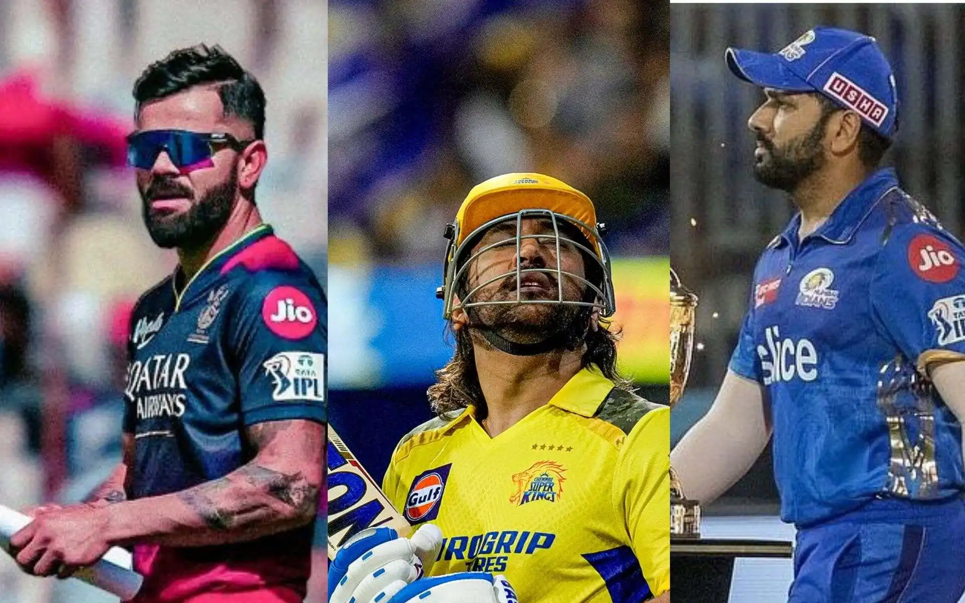 Virat Kohli, MS Dhoni and Rohit Sharma [Source: @kaustats, @ImTanujSingh, @SachinN18268158/x.com]