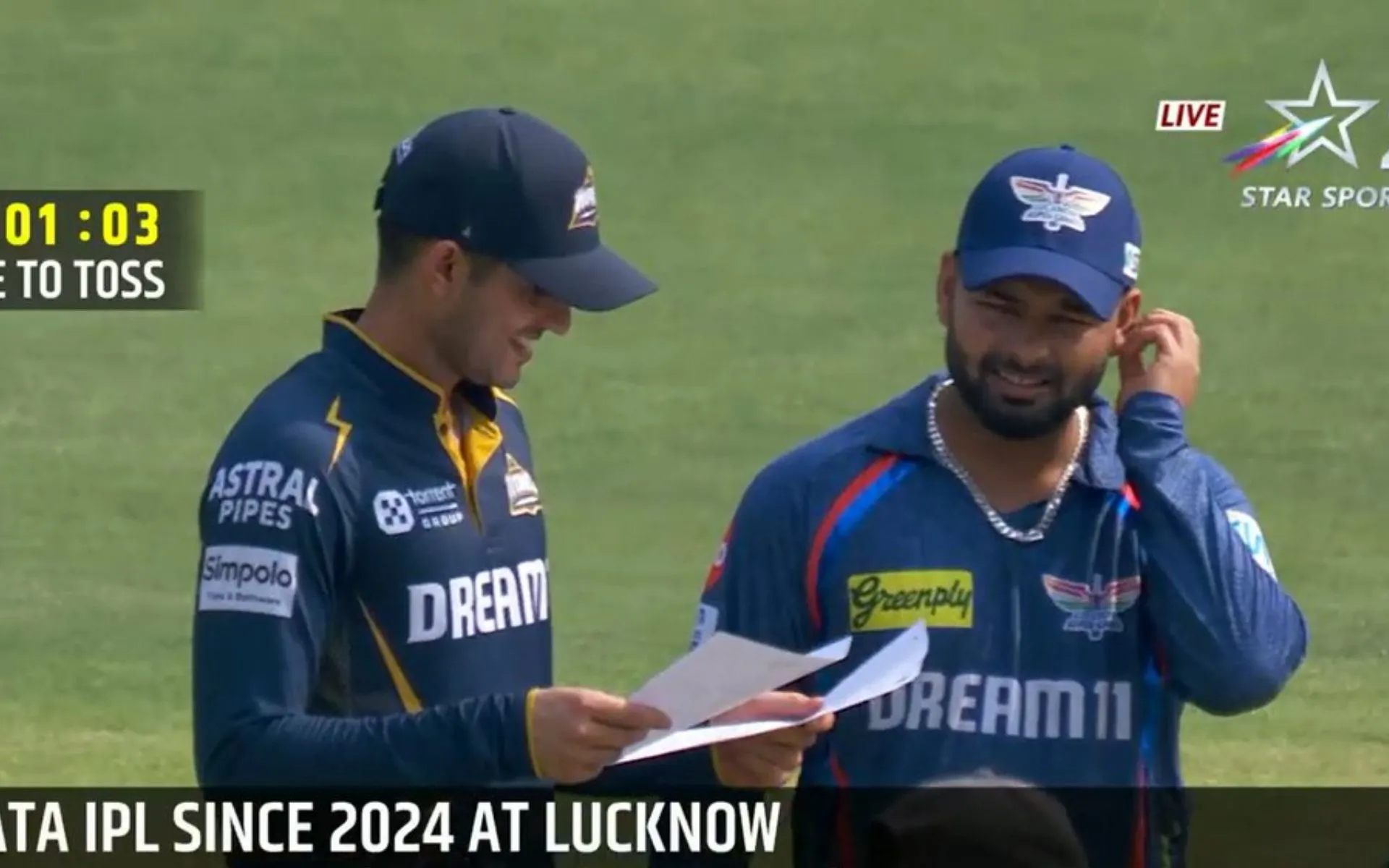Rishabh Pant won the toss and elected to bowl first (Source:@rbsingh2018,x.com)