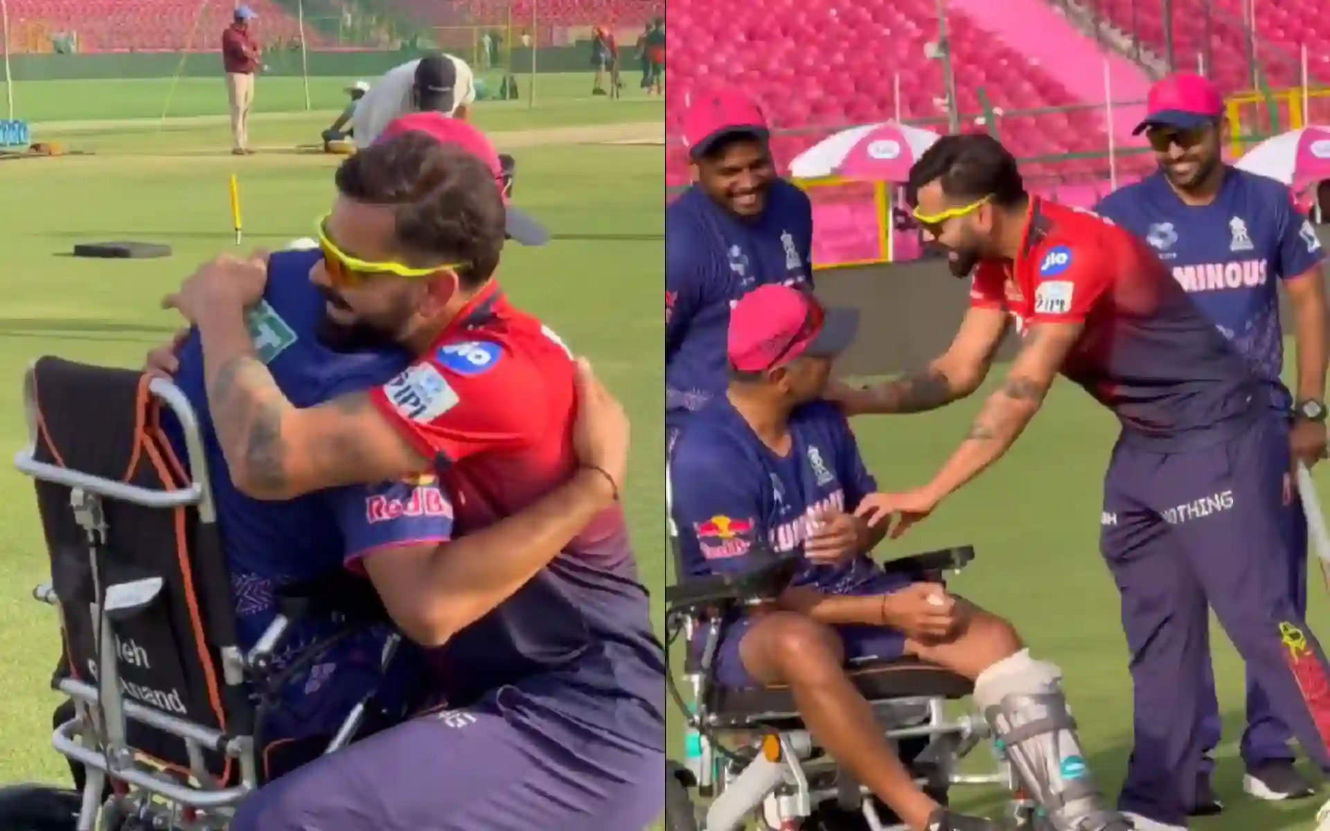 Virat Kohli And Rahul Dravid's Heartfelt Reunion (Source: @rajasthanroyals/x.com)