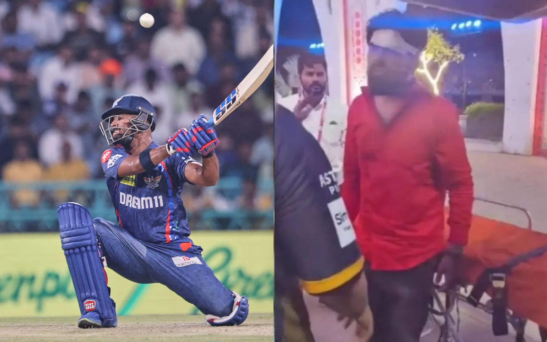Nicholas Pooran's six leaves fan bloodied [Source: AP, @gaurav5pandey/X.com]