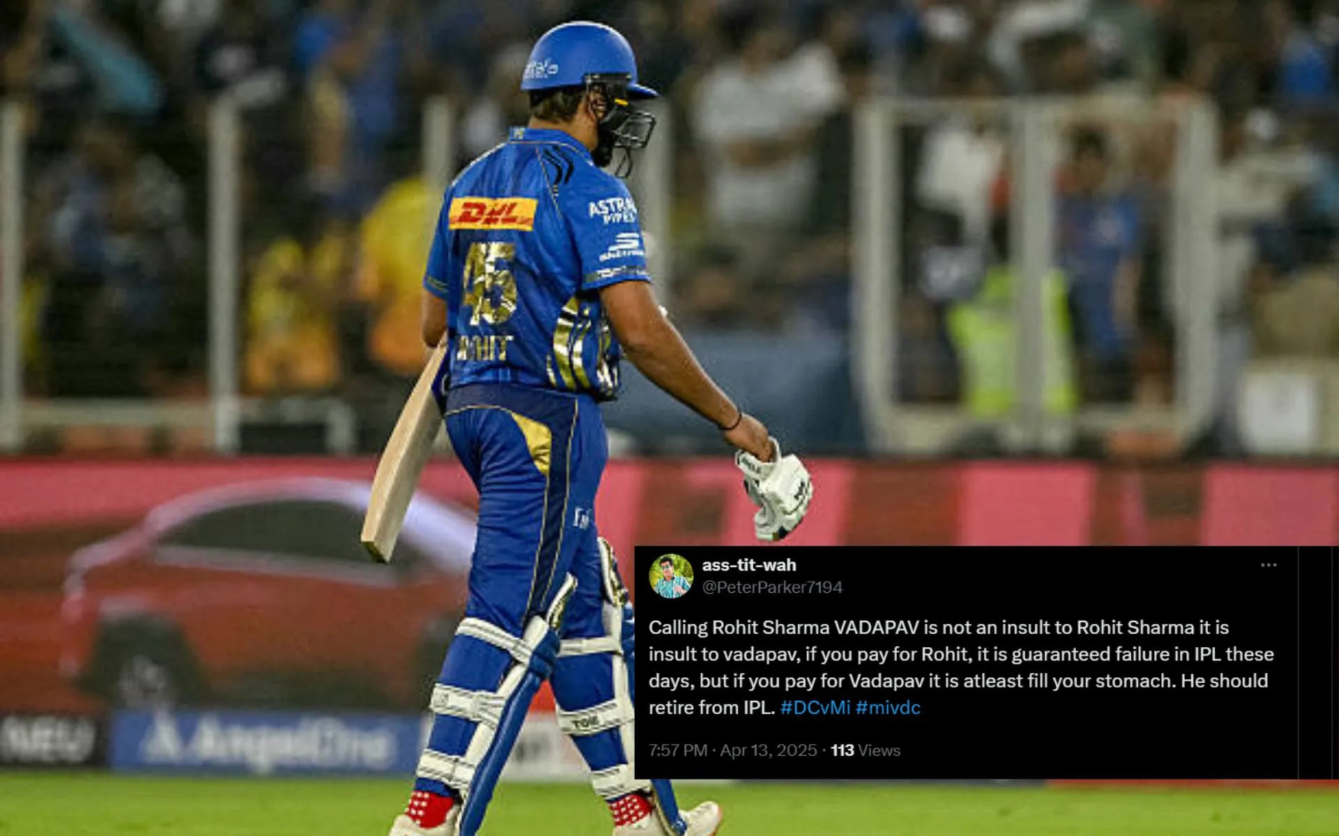 Fans Roast Rohit Sharma (Source: @VibhuBhola/x.com, @PeterParker7194/x.com)