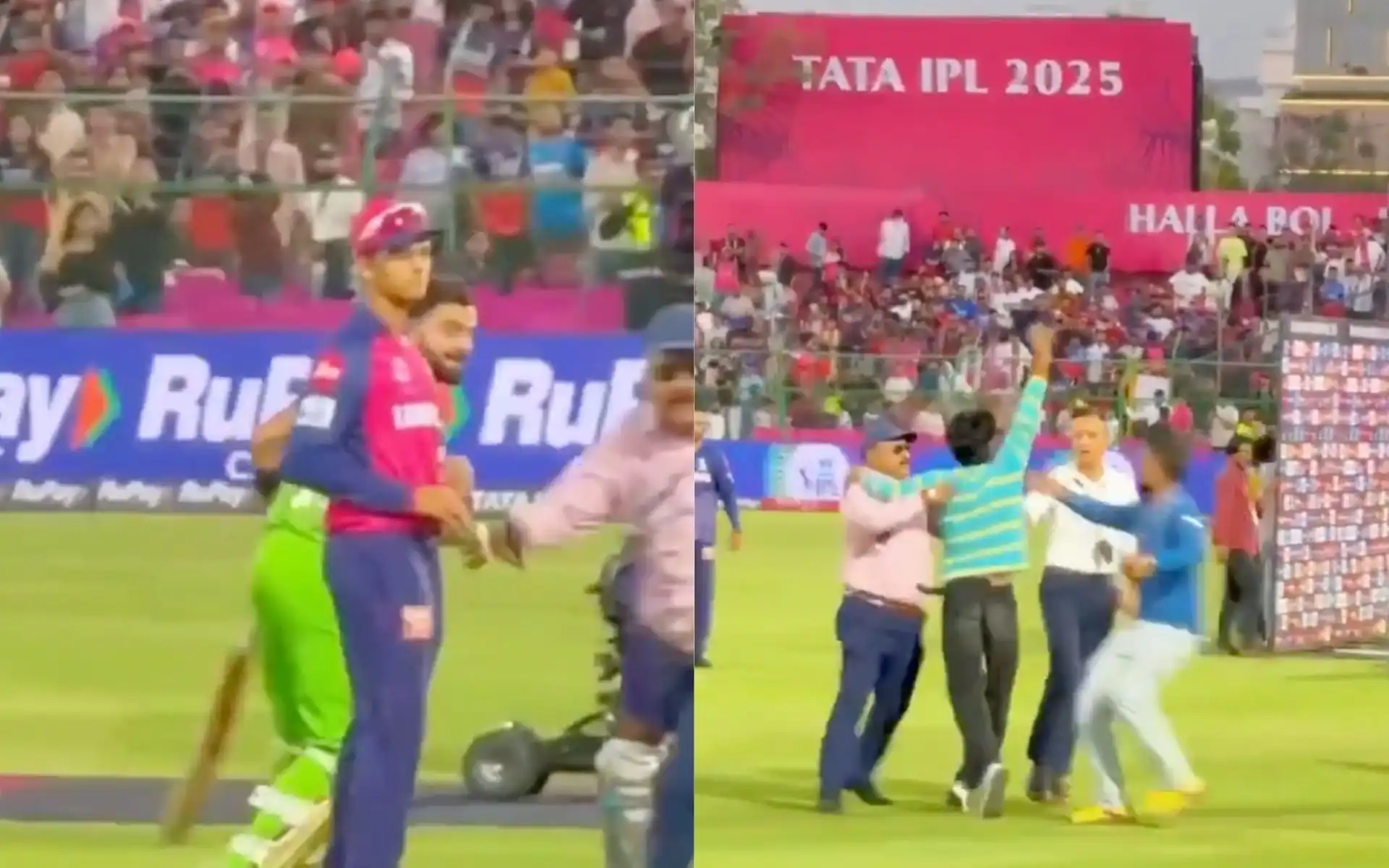 Virat Kohli's dramatic chase with fan [Source: @KohliSensation/X.com]