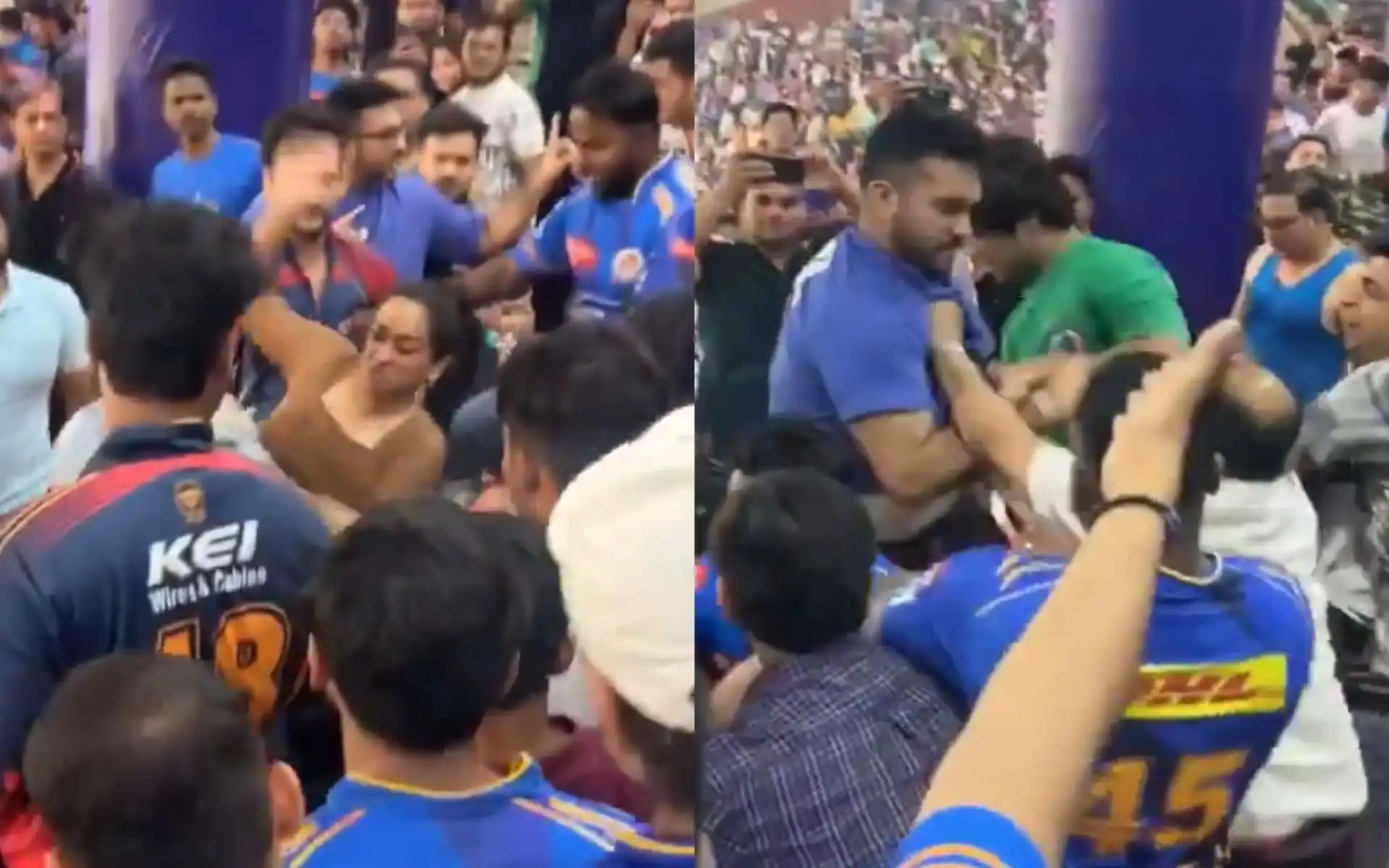 Fan fight breaks out [Source: @mufaddal_vohra/X]