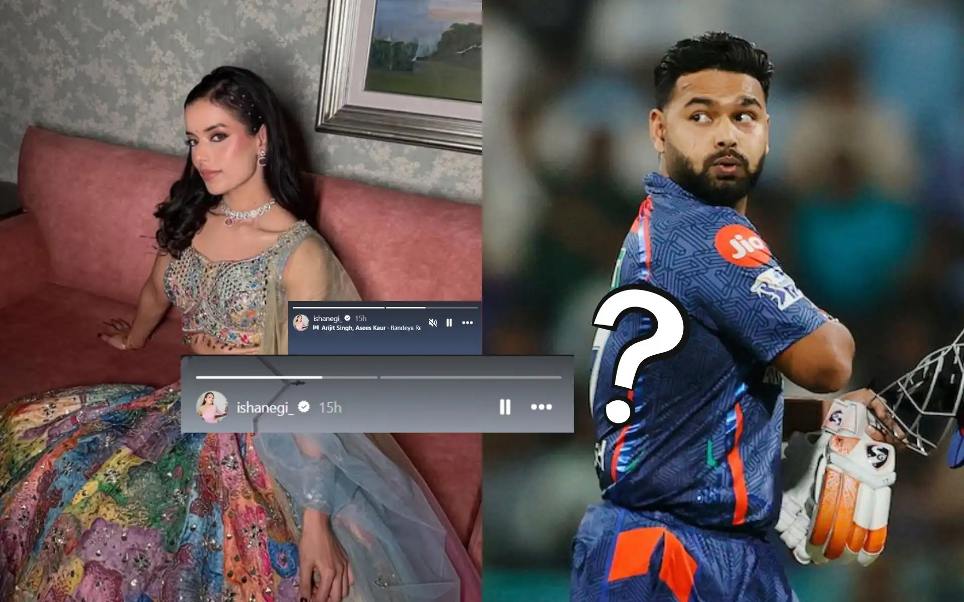 Isha Negi and Rishabh Pant [Source: @100off40/X]