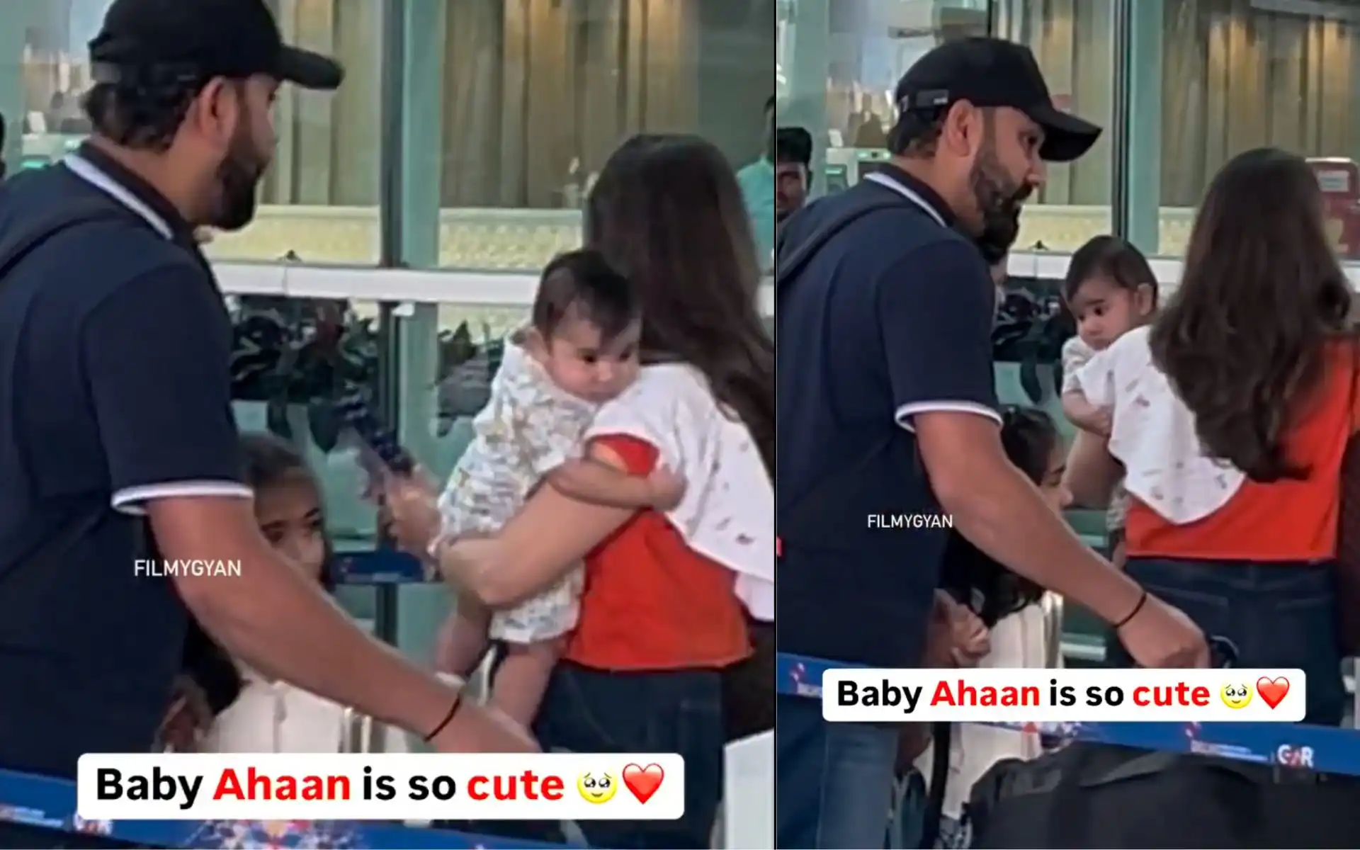 Rohit Sharma's son spotted at Airport (Source:@@jod_insane,x.com) 