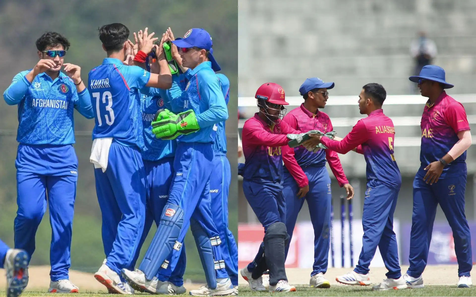 AFG U19 vs UAE U19 (Source: @ACBofficials/X.com, @EmiratesCricket/X.com)