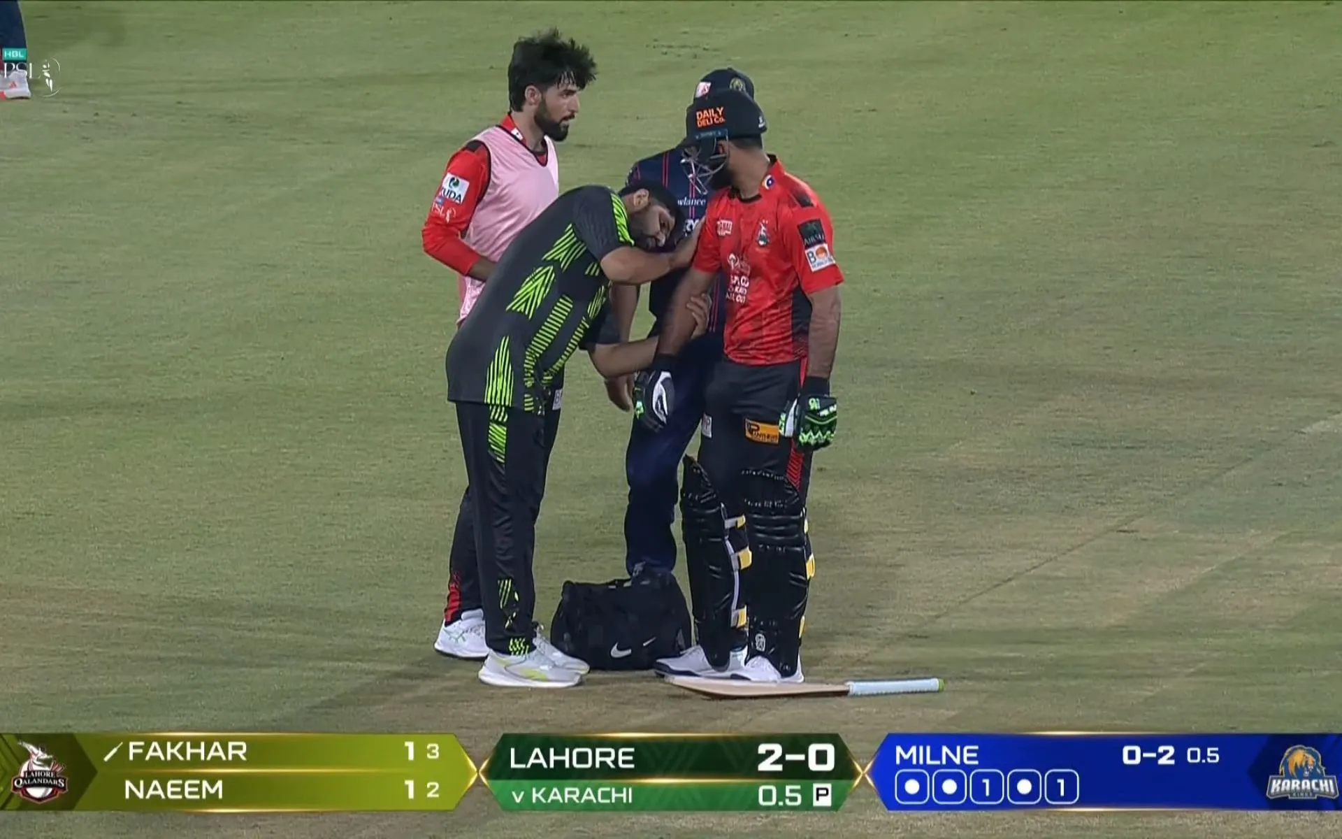 Fakhar Zaman hit on elbow [Source: @PakPassion/X.com]

