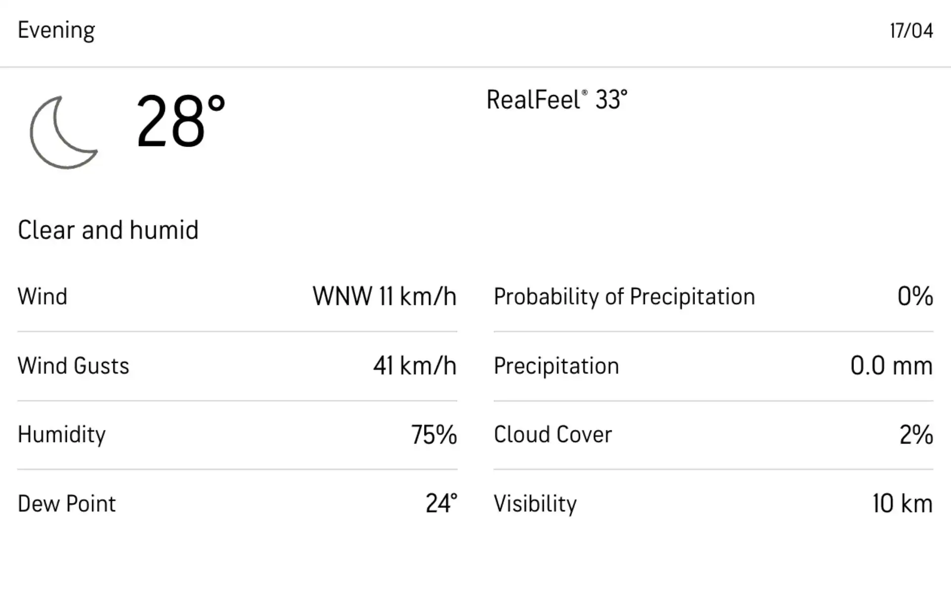 Wankhede Stadium weather forecast [Source: AccuWeather]