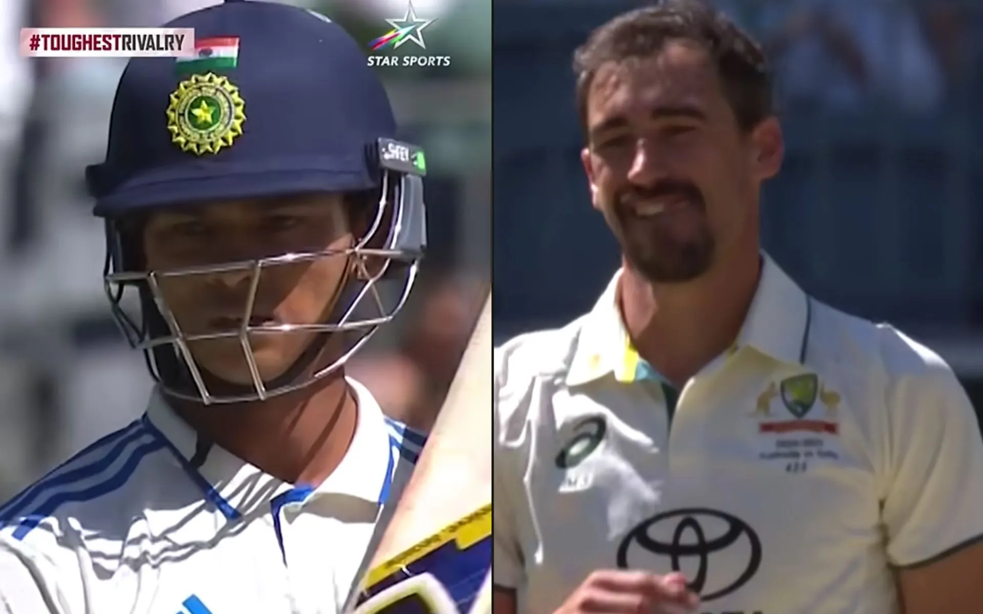 Jaiswal-Starc Fiery Moment (Source: @StarSports/YouTube.com)