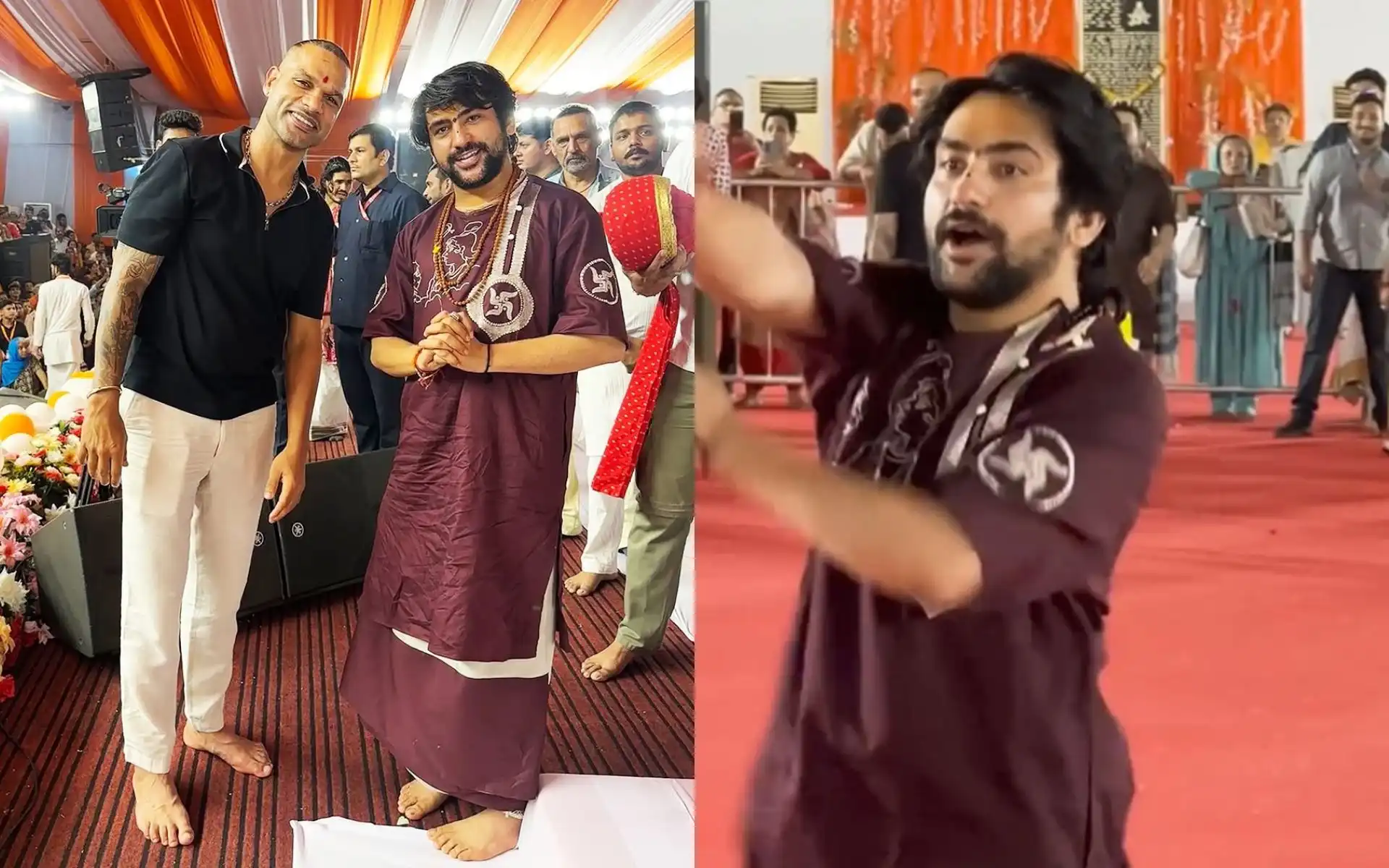 Shikhar Dhawan and Shri Dhirendra Shastri [Source: @shikhardofficial/Instagram]