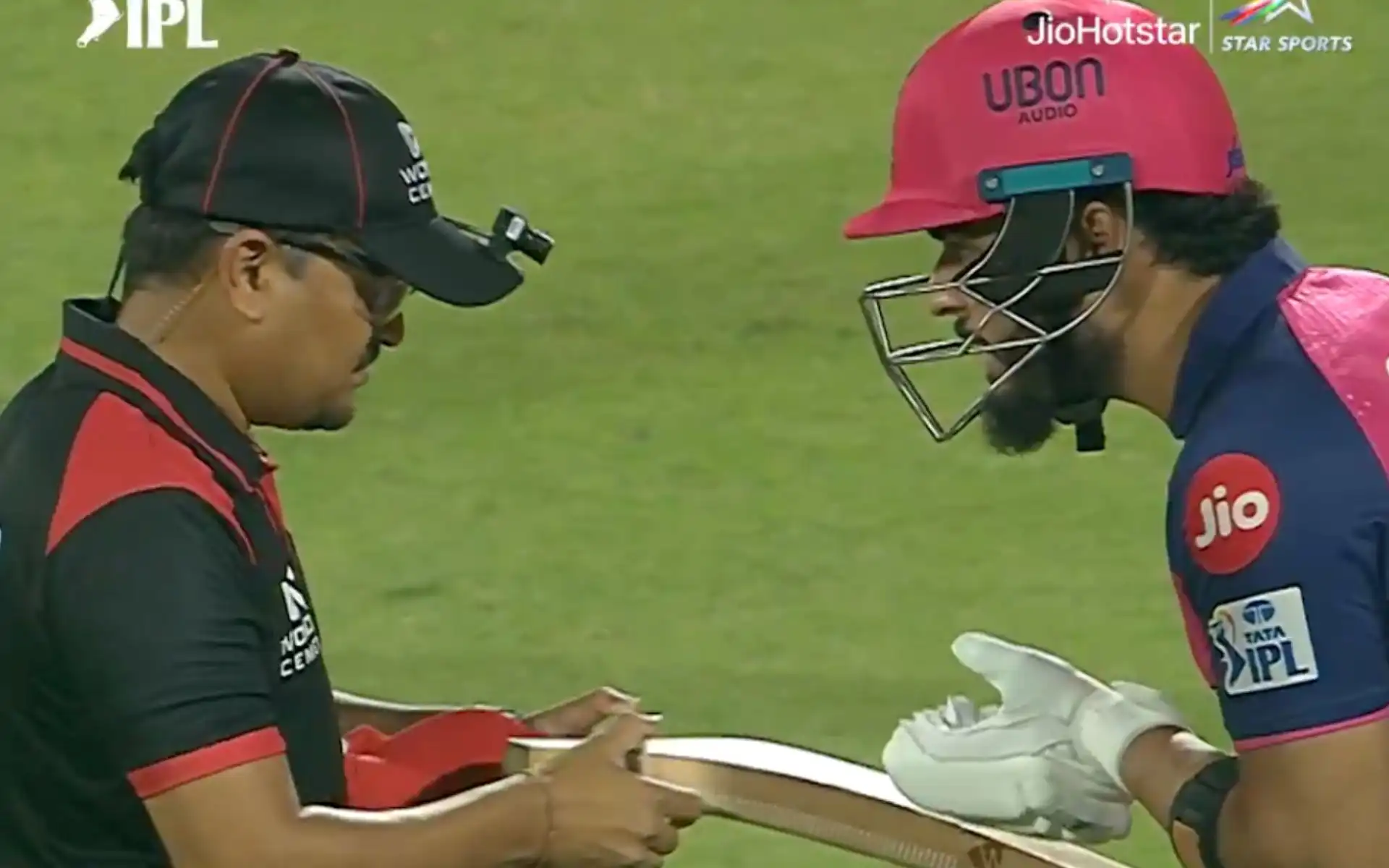 Frustrated Riyan Parag Argues With Umpire As His Bat Fails Gauge Test In DC vs RR Match
