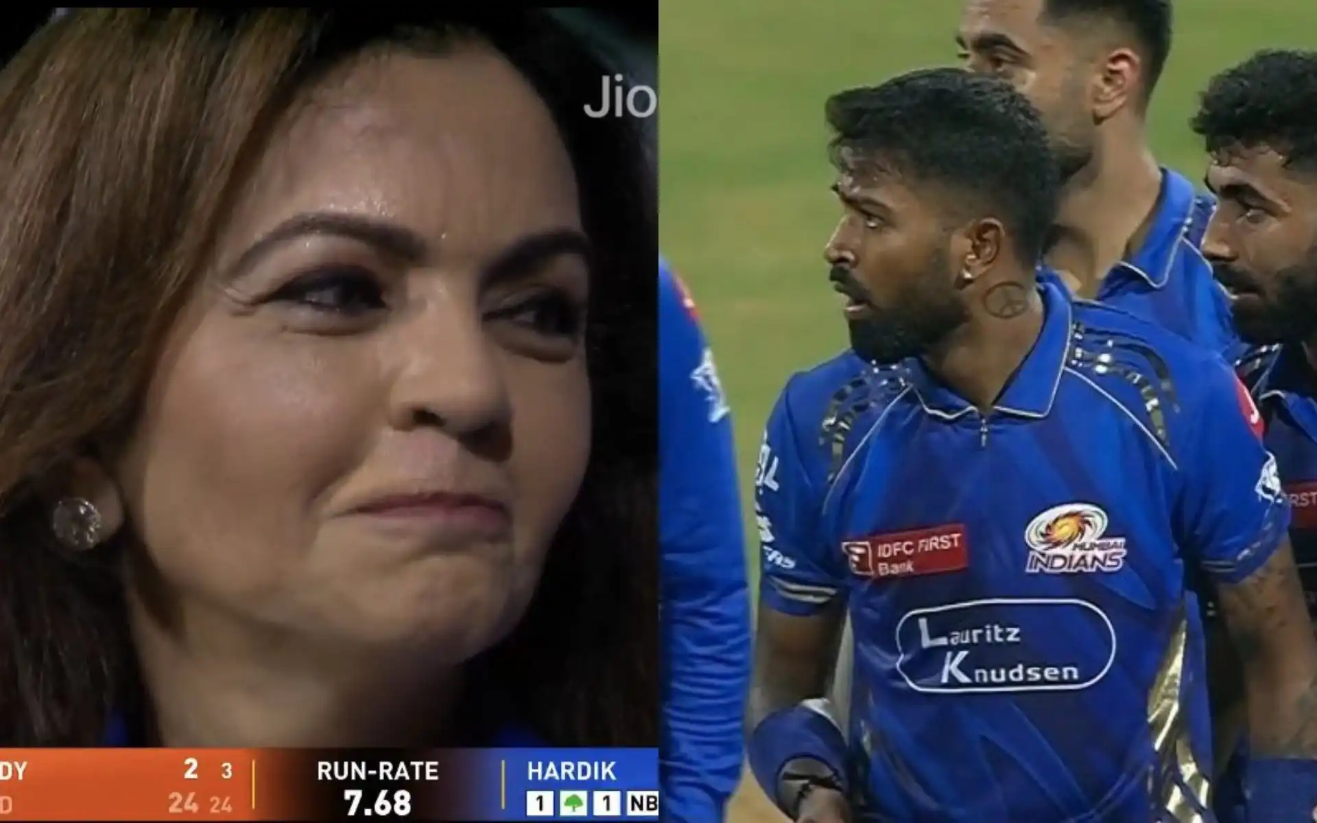 Nita Ambani Dejected After Hardik Pandya's No-Ball Blunder Saves Travis Head In MI Vs SRH
