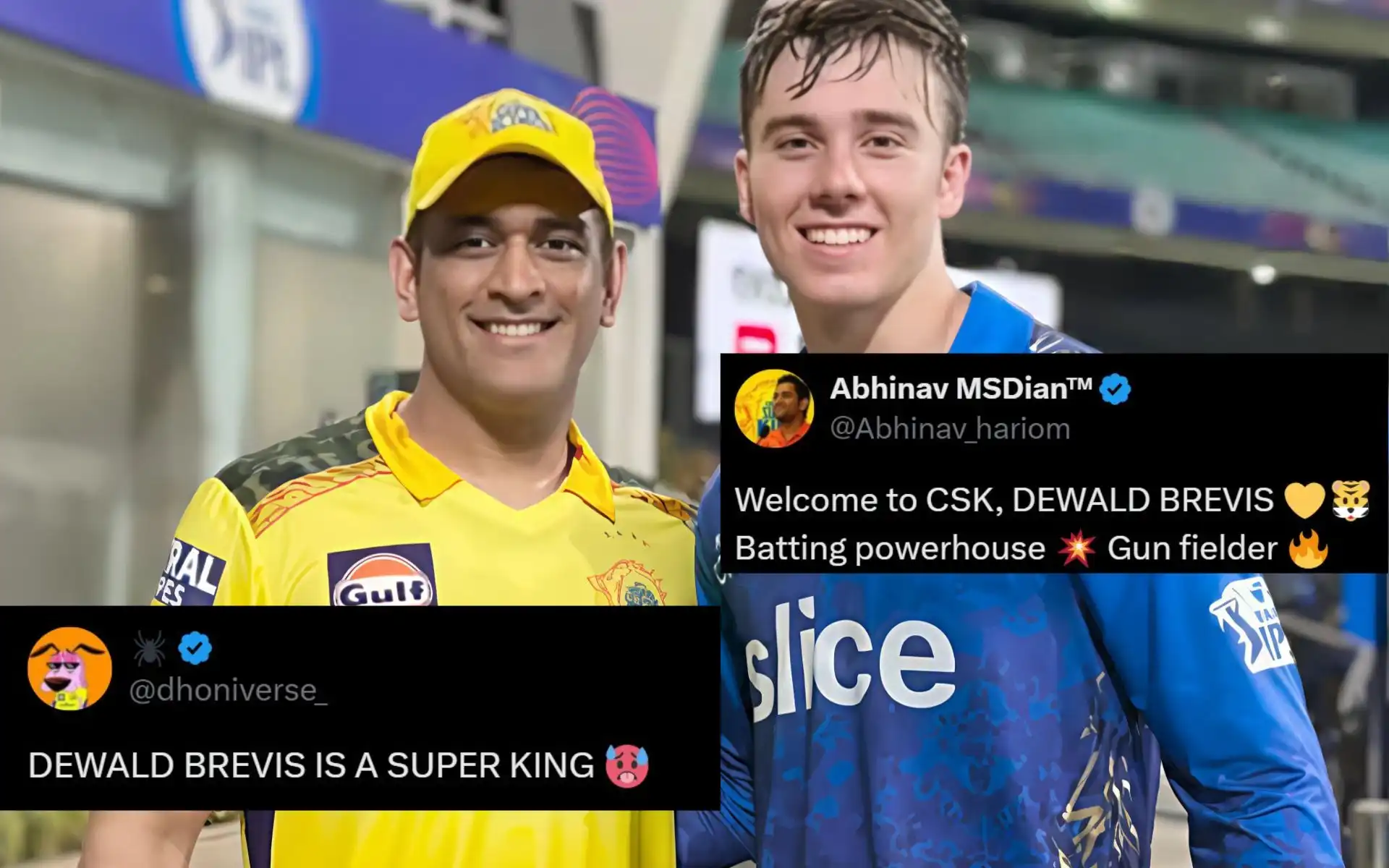 Dewald Brevis joins CSK [Source: @TheYorkerBall/x]