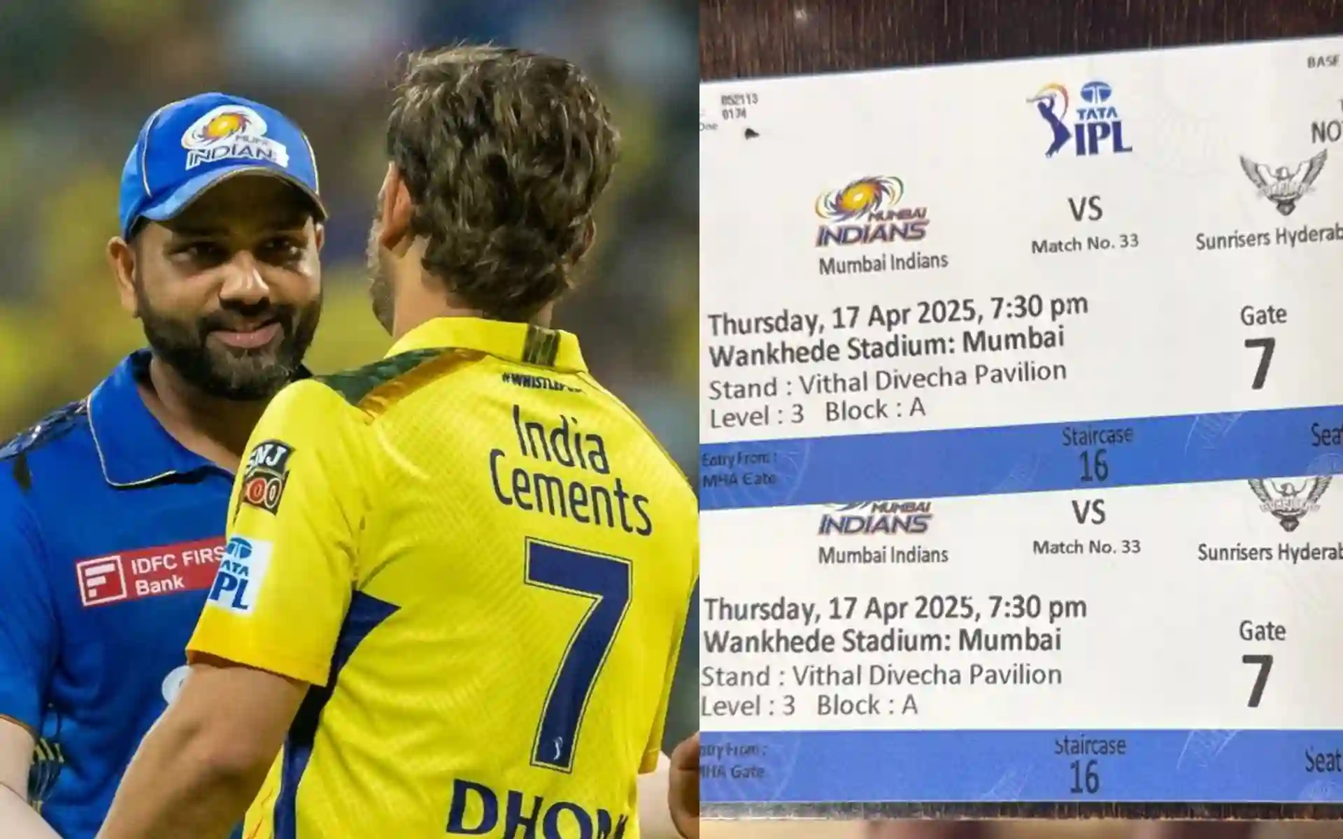 Mumbai Indians will take on Chennai Super Kings [Source: @WorshipDhoni and @DuttaSahej/X.com]