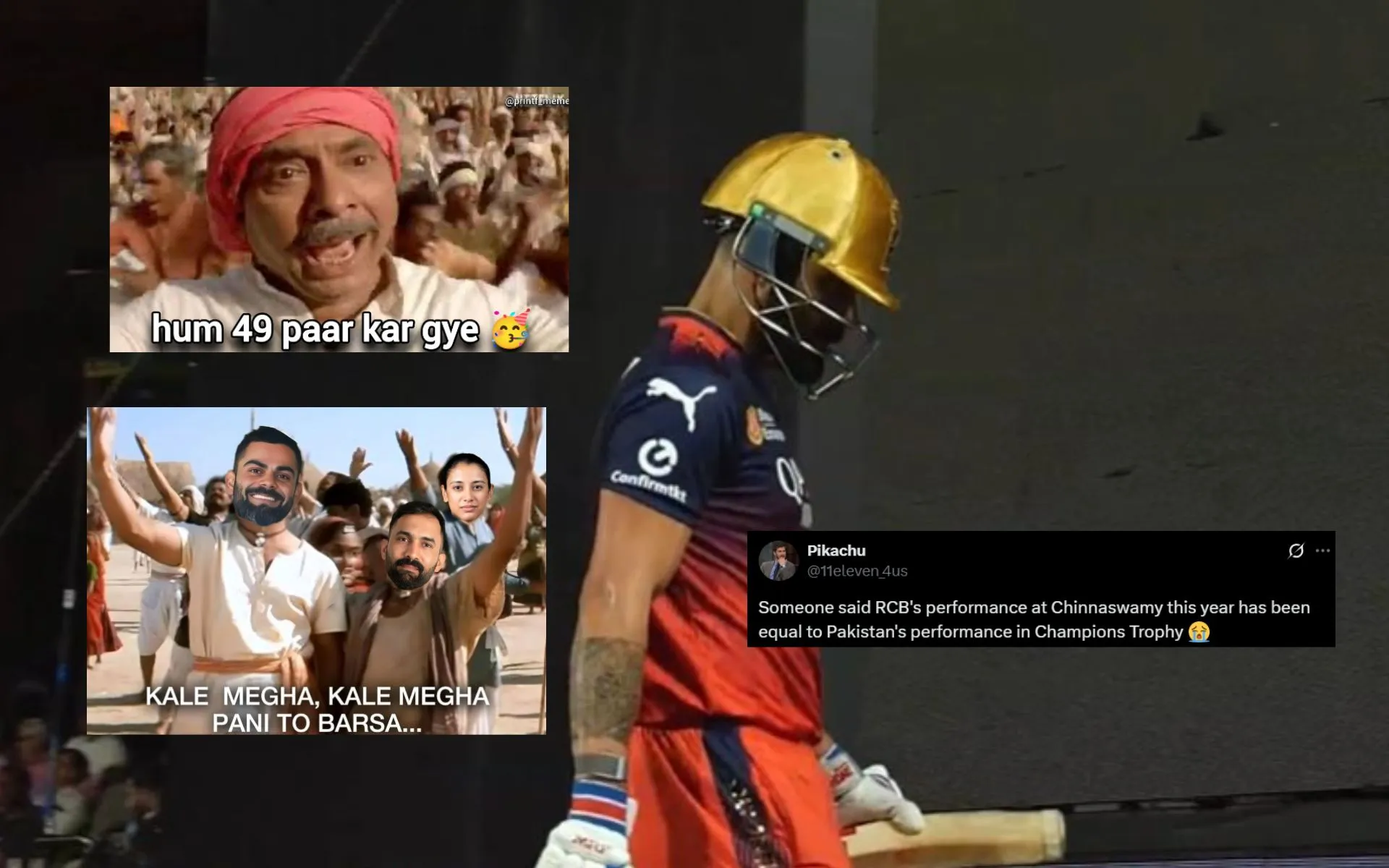 RCB's batting collapsed against PBKS [Source: @mahixcavi7/X]