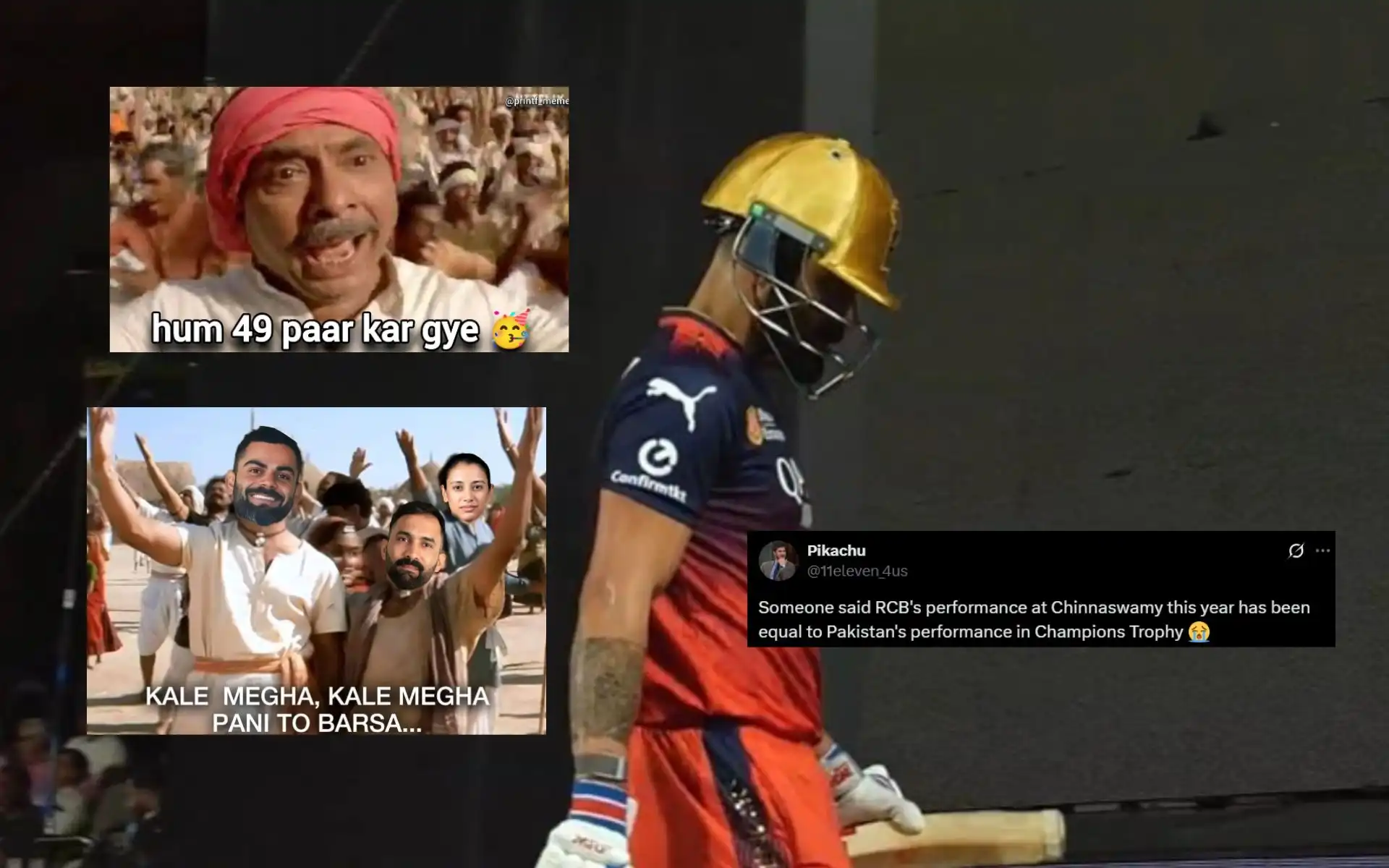 RCB's batting collapsed against PBKS [Source: @mahixcavi7/X]