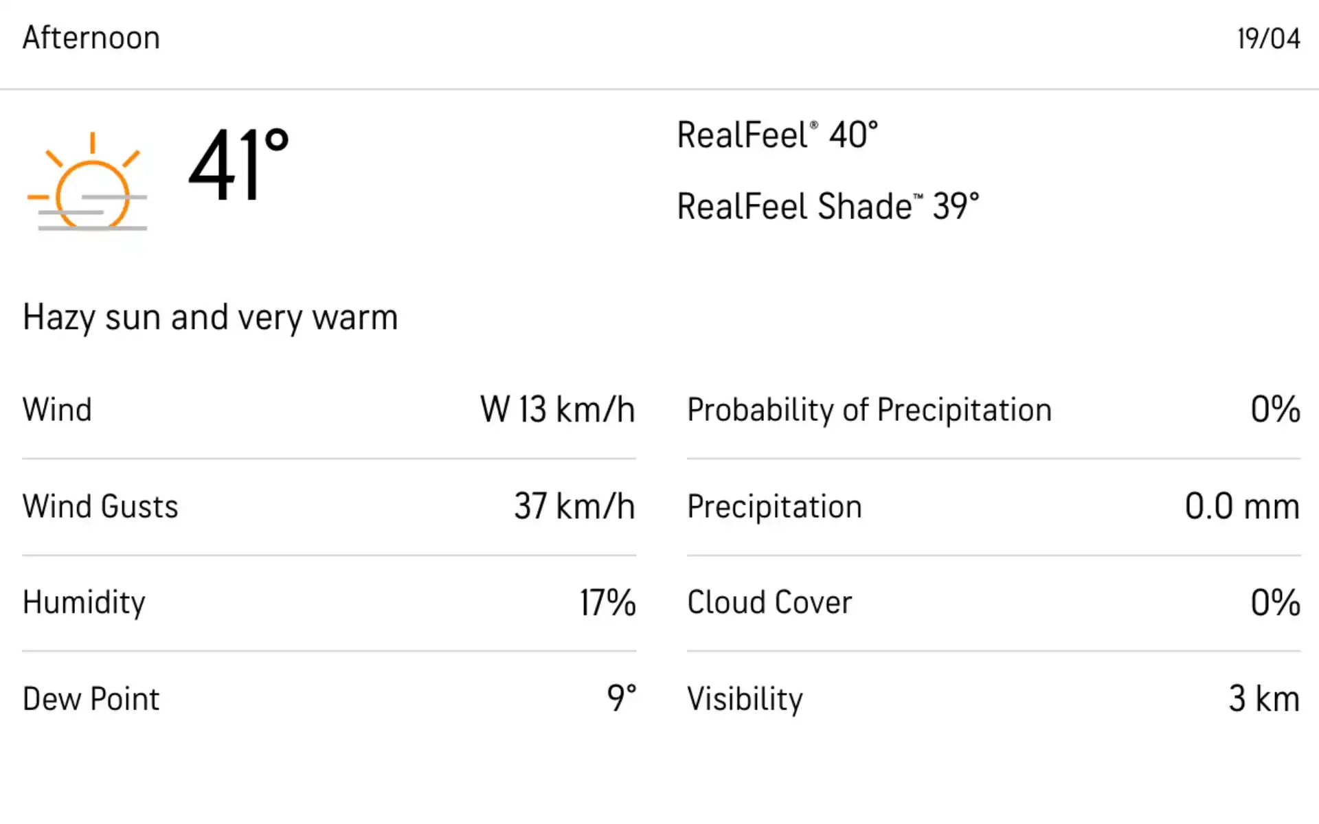 Narendra Modi Stadium weather [Source: AccuWeather]