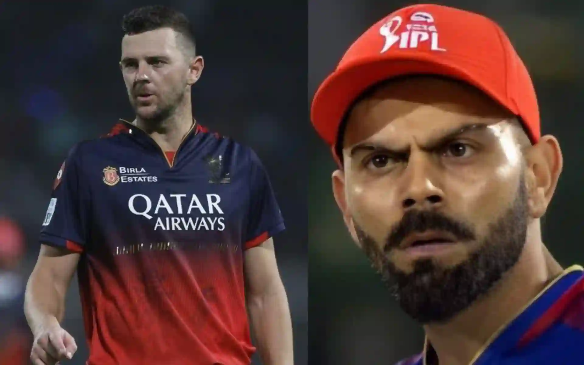 Josh Hazlewood and Virat Kohli [Source: @chakkani_chinni/X]