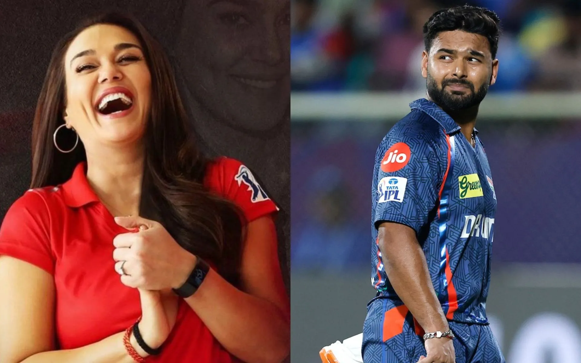 Preity Zinta & Rishabh Pant [Source: @Mohit_MI45, @Rajiv1841/x.com]