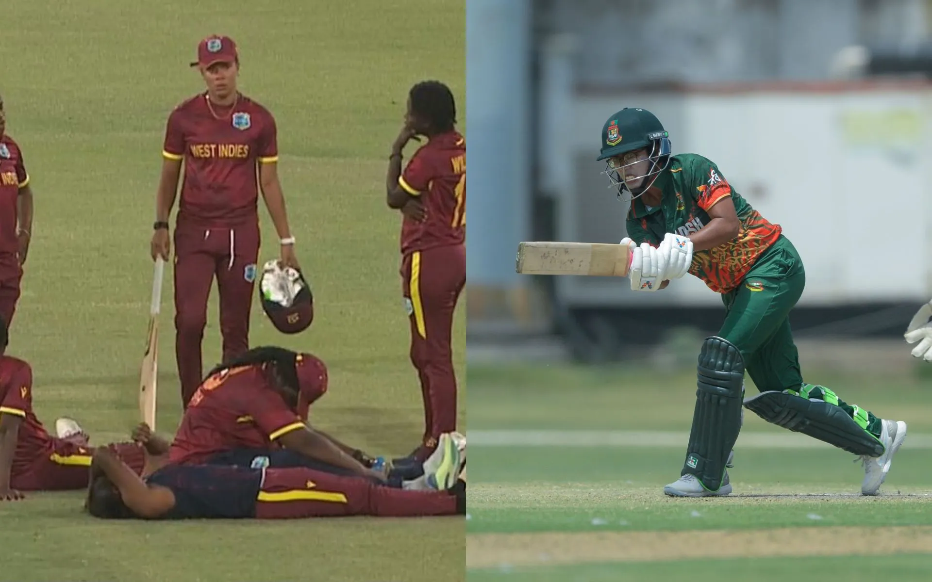 West Indian cricketers cry in spite of winning the match. [Source: @TweetKaSixer & @TheRealPCB_Live/X]