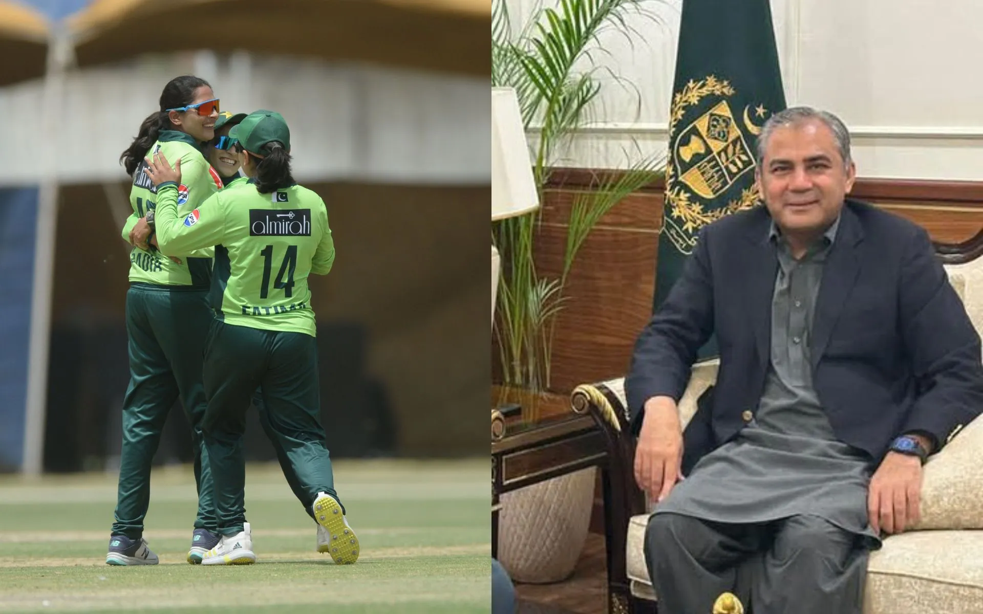 Mohsin Naqvi On Women's PSL (Source: @arshadsyed001/x.com, @TheRealPCBV/x.com)