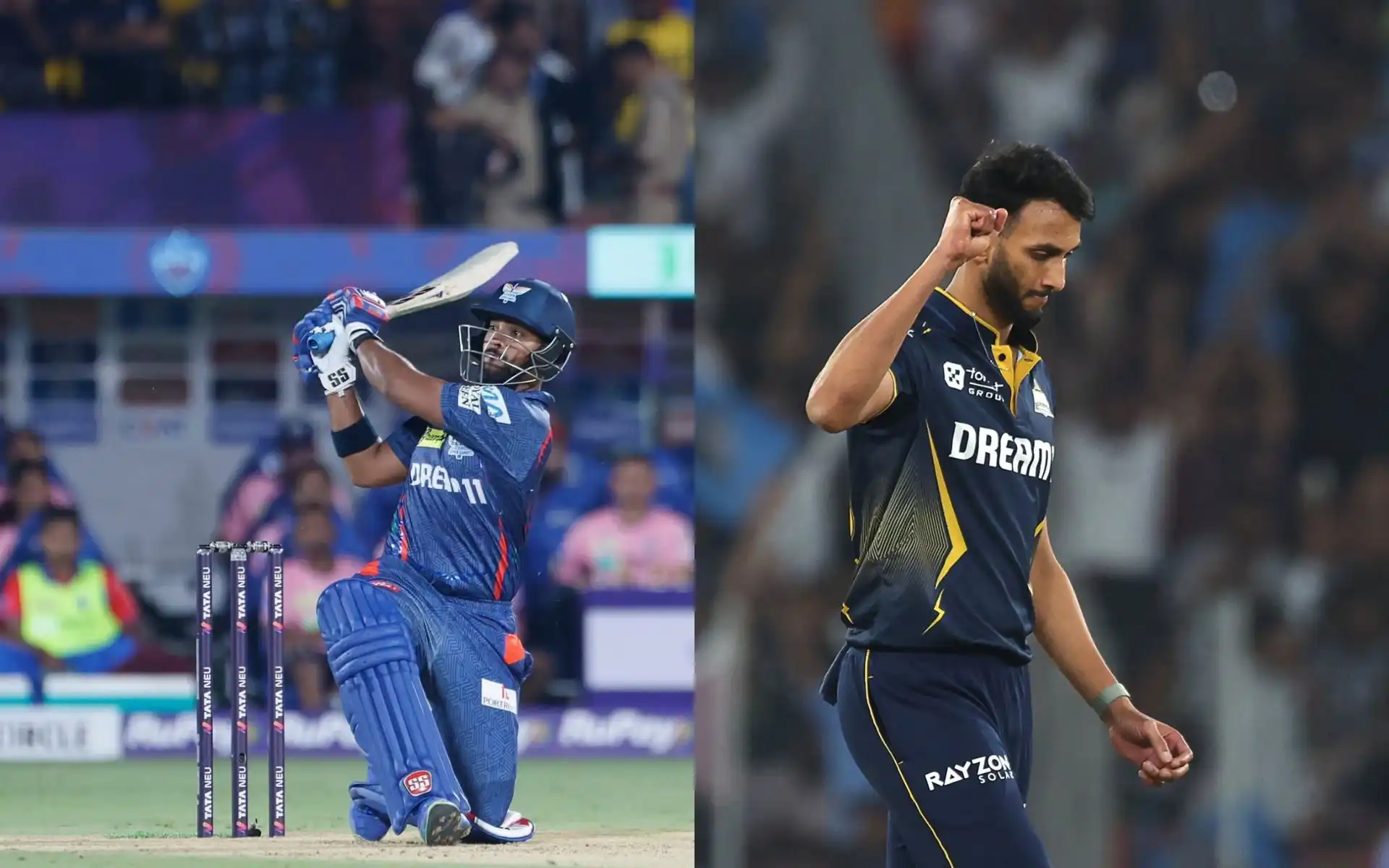 Nicholas Pooran and Prasidh Krishna (Source: @IPL/X.com)