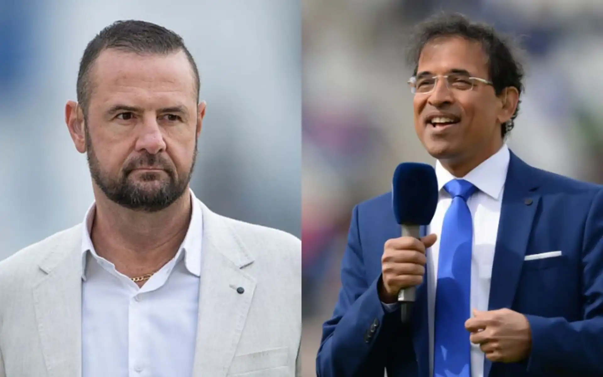 Simon Doull and Harsha Bhogle [Source: @ImTanujSingh/X]
