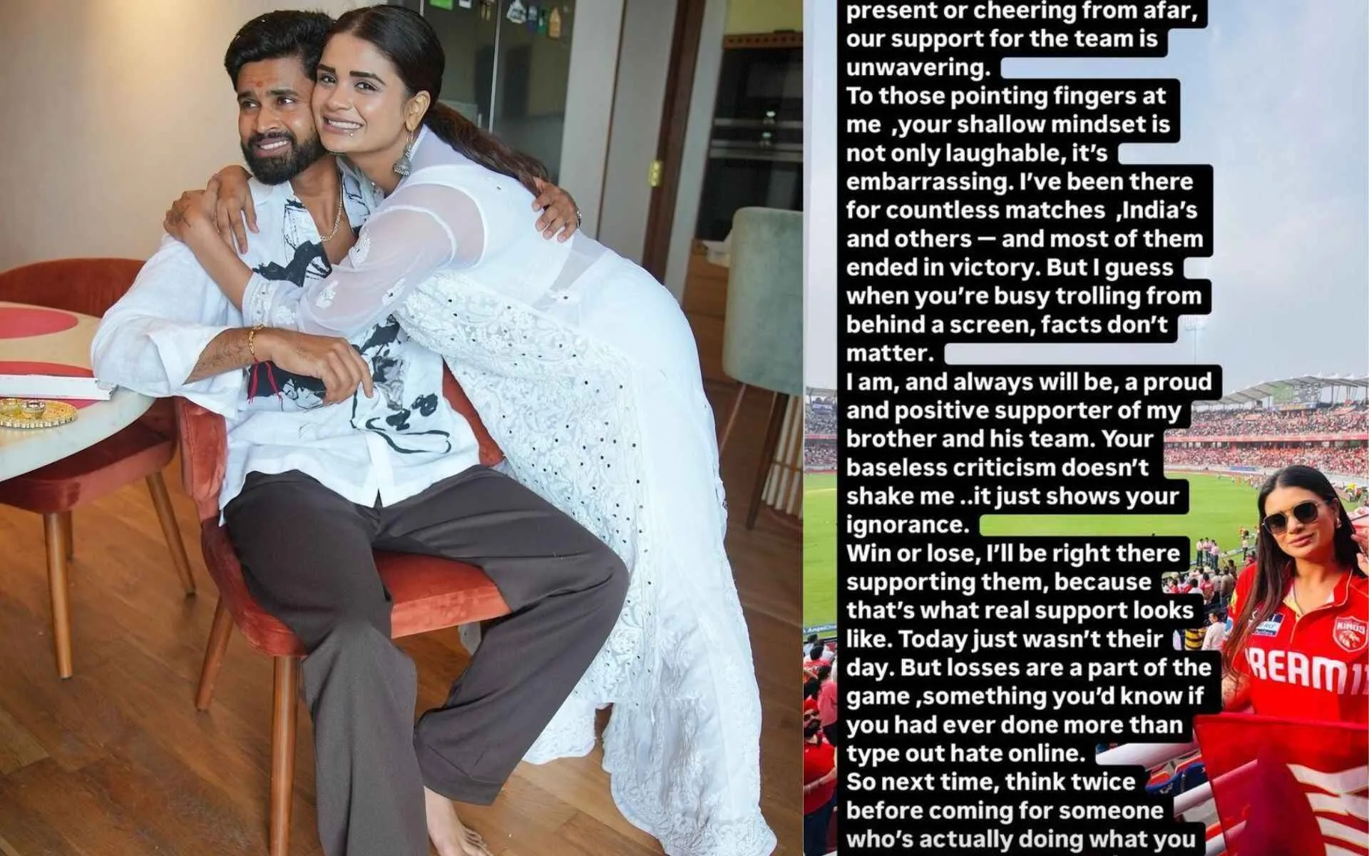 Shreyas Iyer's sister hit back at trolls (Source:@Instagram)