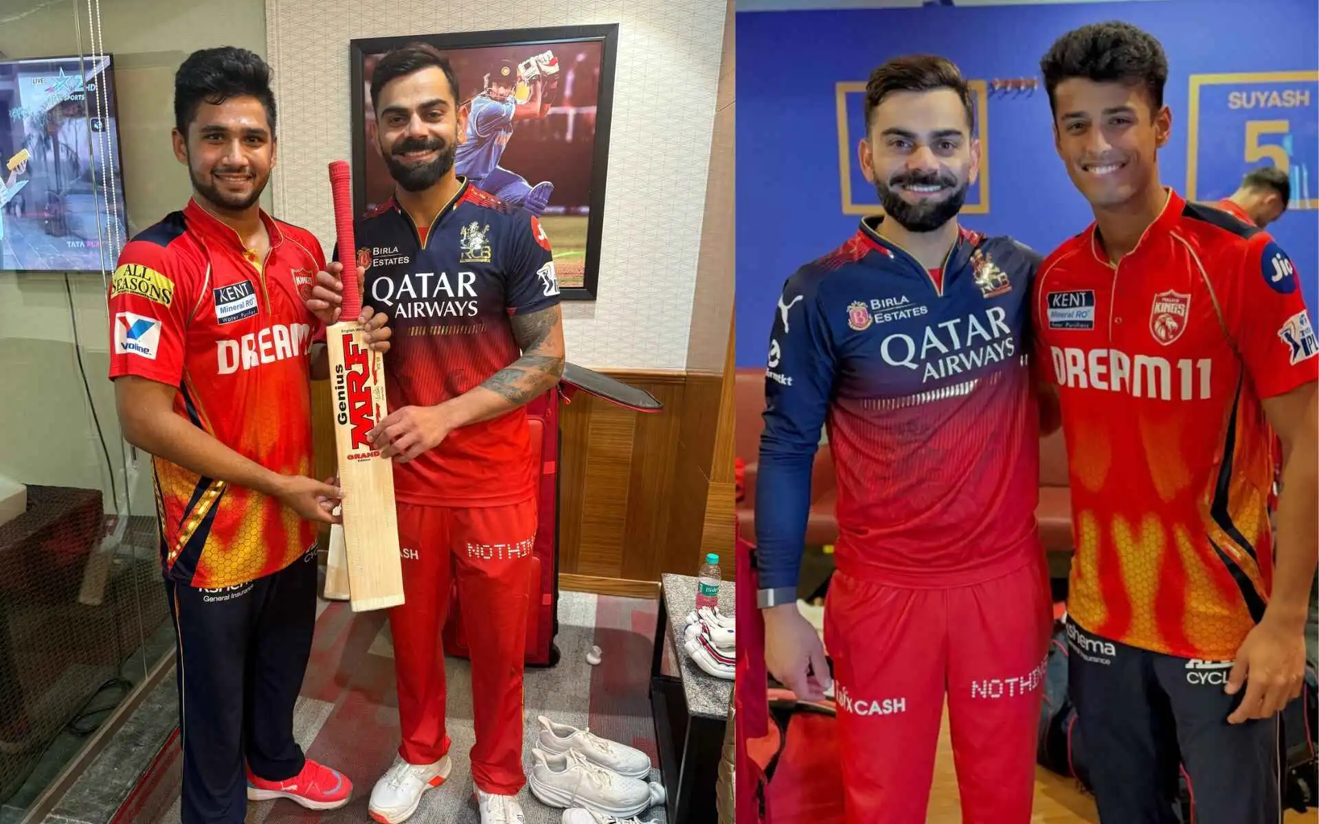 Virat Kohli with PBKS rising stars (Source:@toi_gauravG,x,com)
