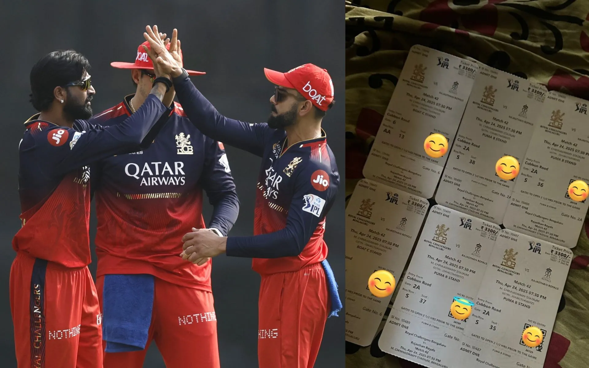  RCB vs RR Tickets (Source:@ nitheshgowda49,x.com)