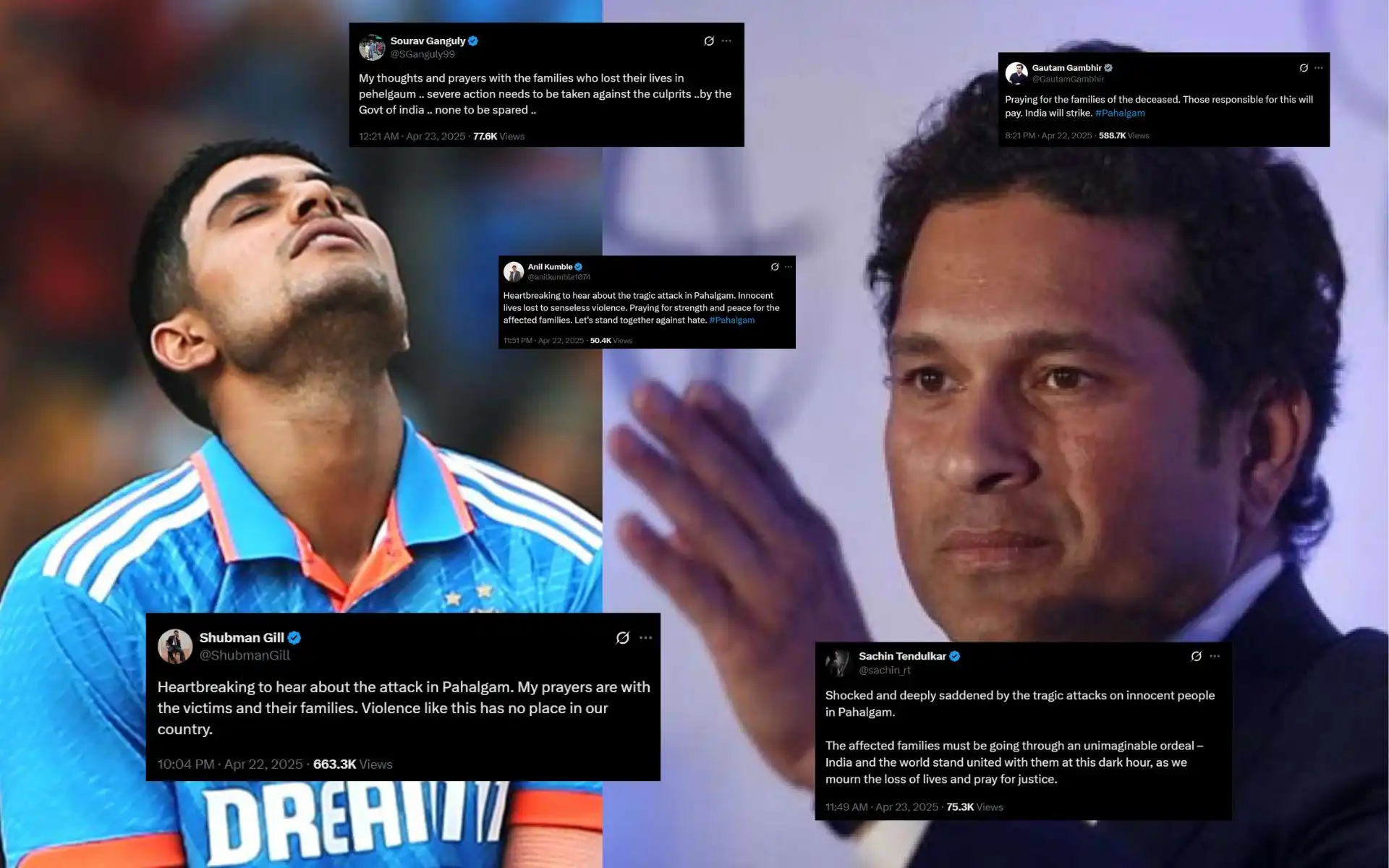 Hardik, Gill, Surya Lead Tributes As Cricketers Mourn On Pahalgam Terror Attack