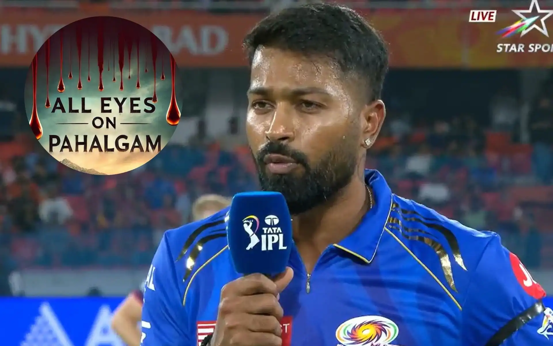 Hardik Pandya's homage to terrorist attack victims [Source: @CricCrazyJohns, @mufaddal_vohra/X.com]