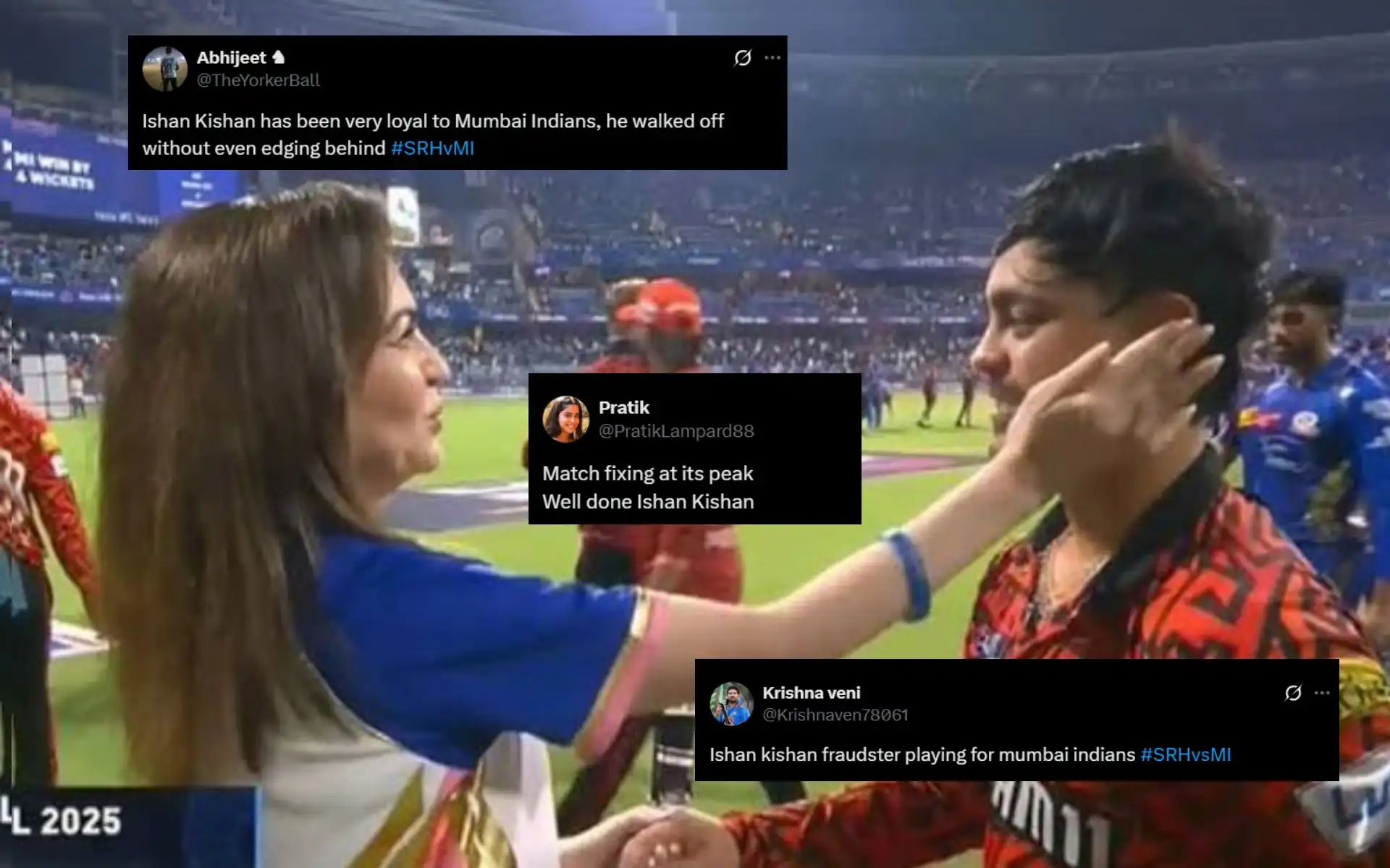 Nita Ambani and Ishan Kishan [Source: @Cricket960215/X]