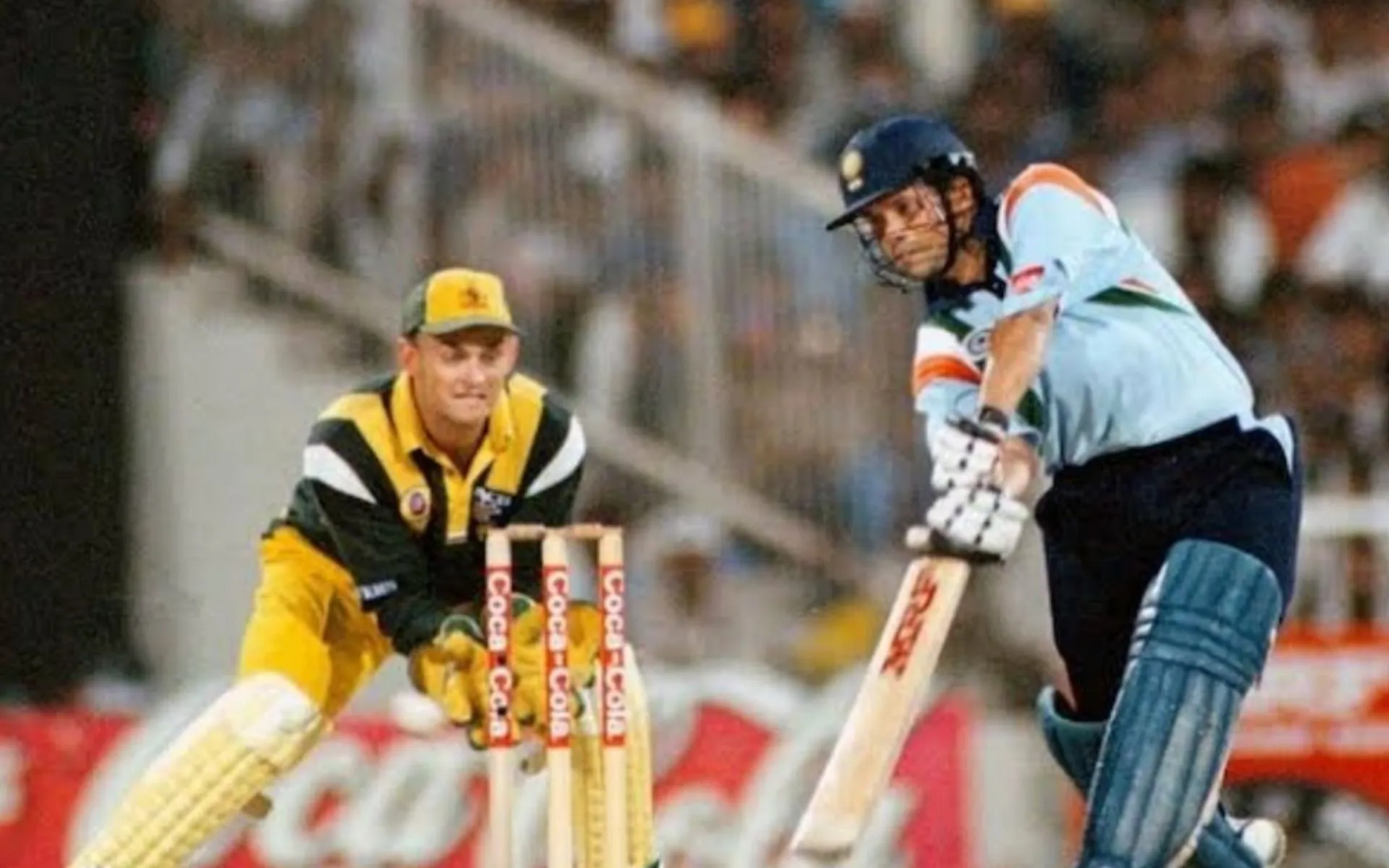 Sachin Tendulkar during the desert storm innings [Source: @SunilKu94764515/x.com]