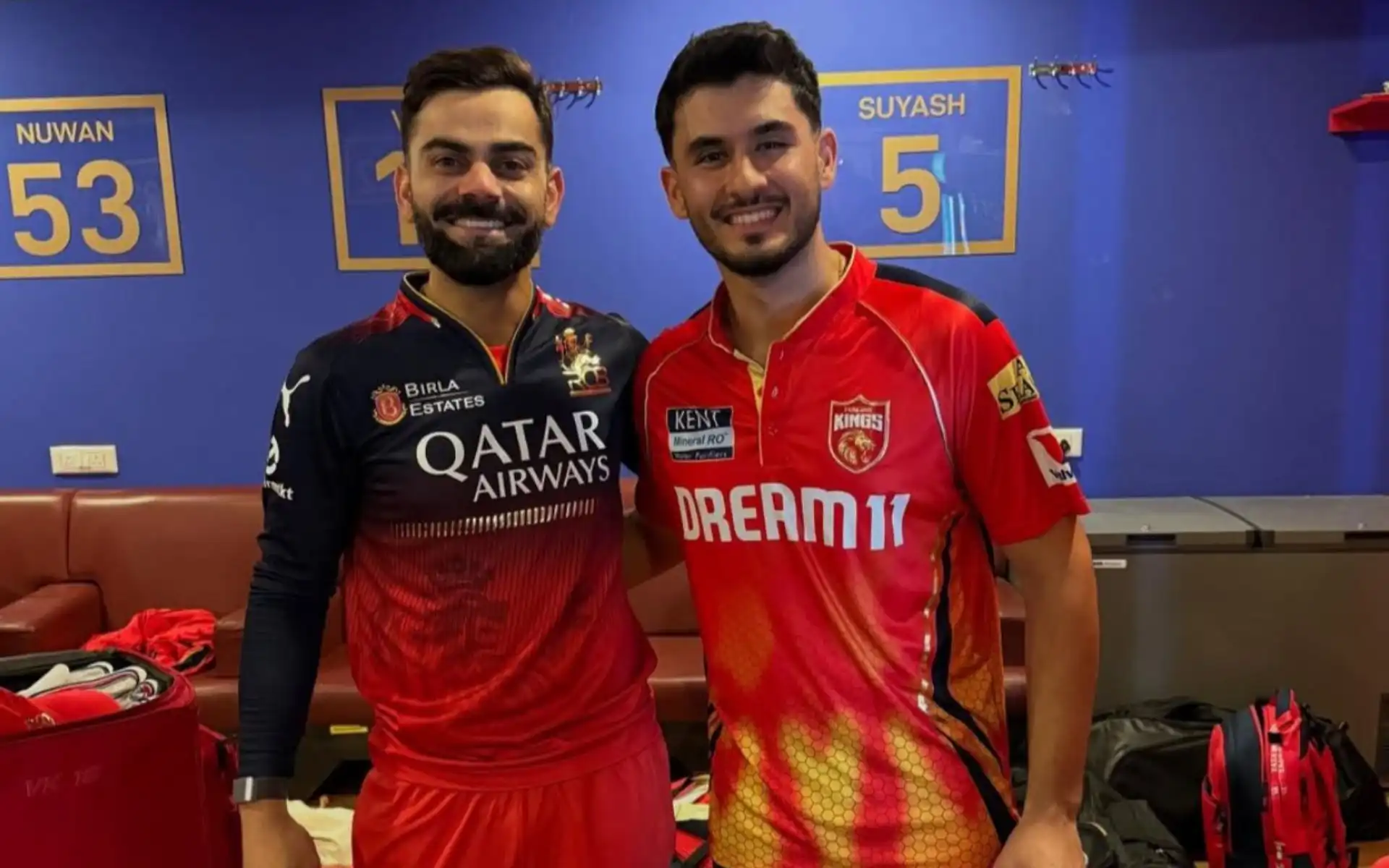 Virat Kohli with Nehal Wadhera (Source: @CricCrazyJohns/X.com)