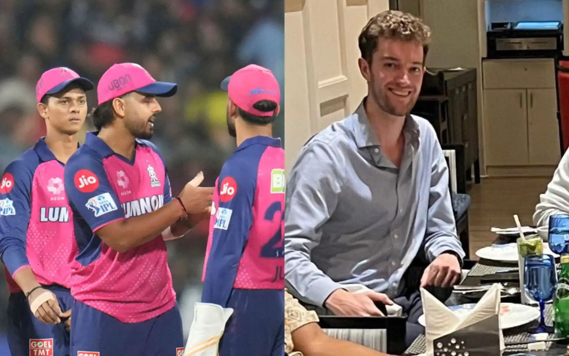 Rajasthan Royals players and CEO [Source: AP Photos, @JakeLushMcCrum/x]