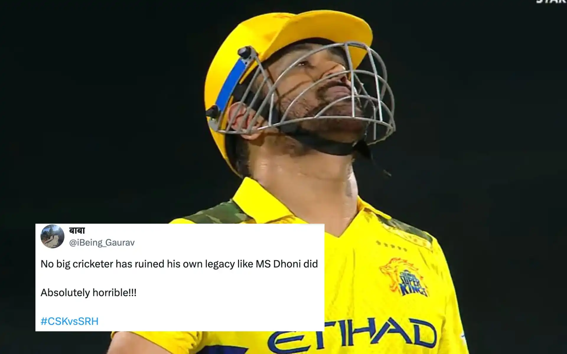 MS Dhoni faces heat after a slow knock [Source: @cricbhawana, @iBeing_Gaurav/X.com]