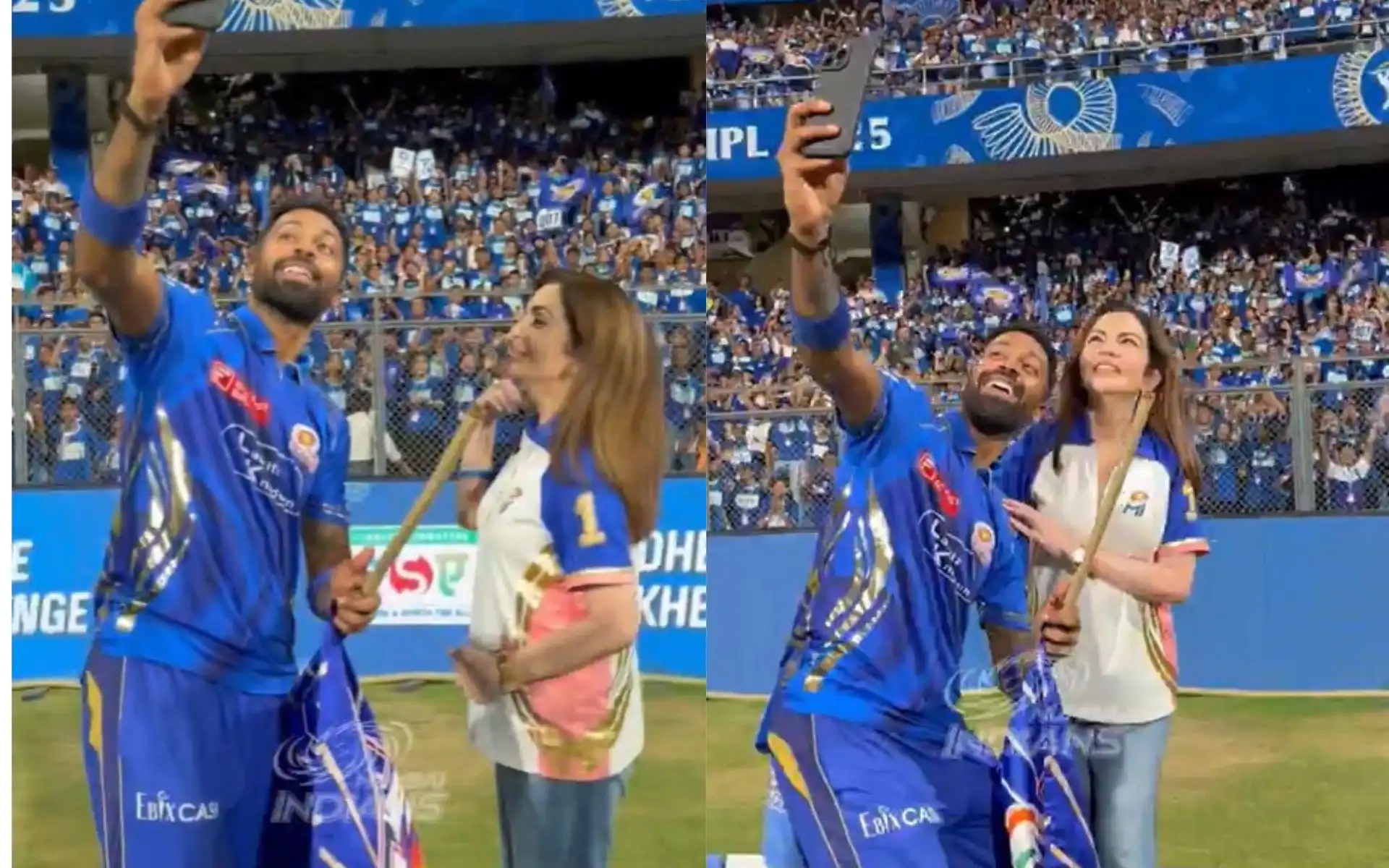 Hardik Pandya and Nita Ambani [Source: @mipaltan/x]