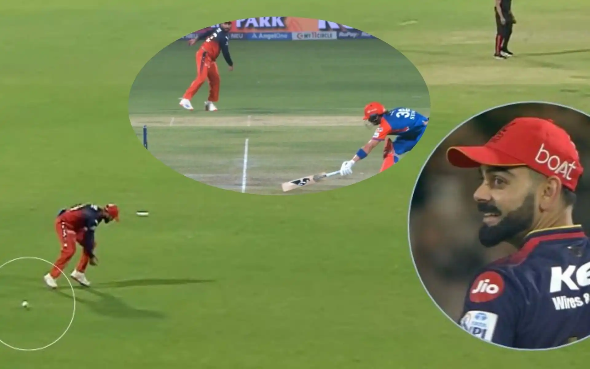 Virat Kohli's misfield vs DC (Source:@OneCricketApp/X.com)