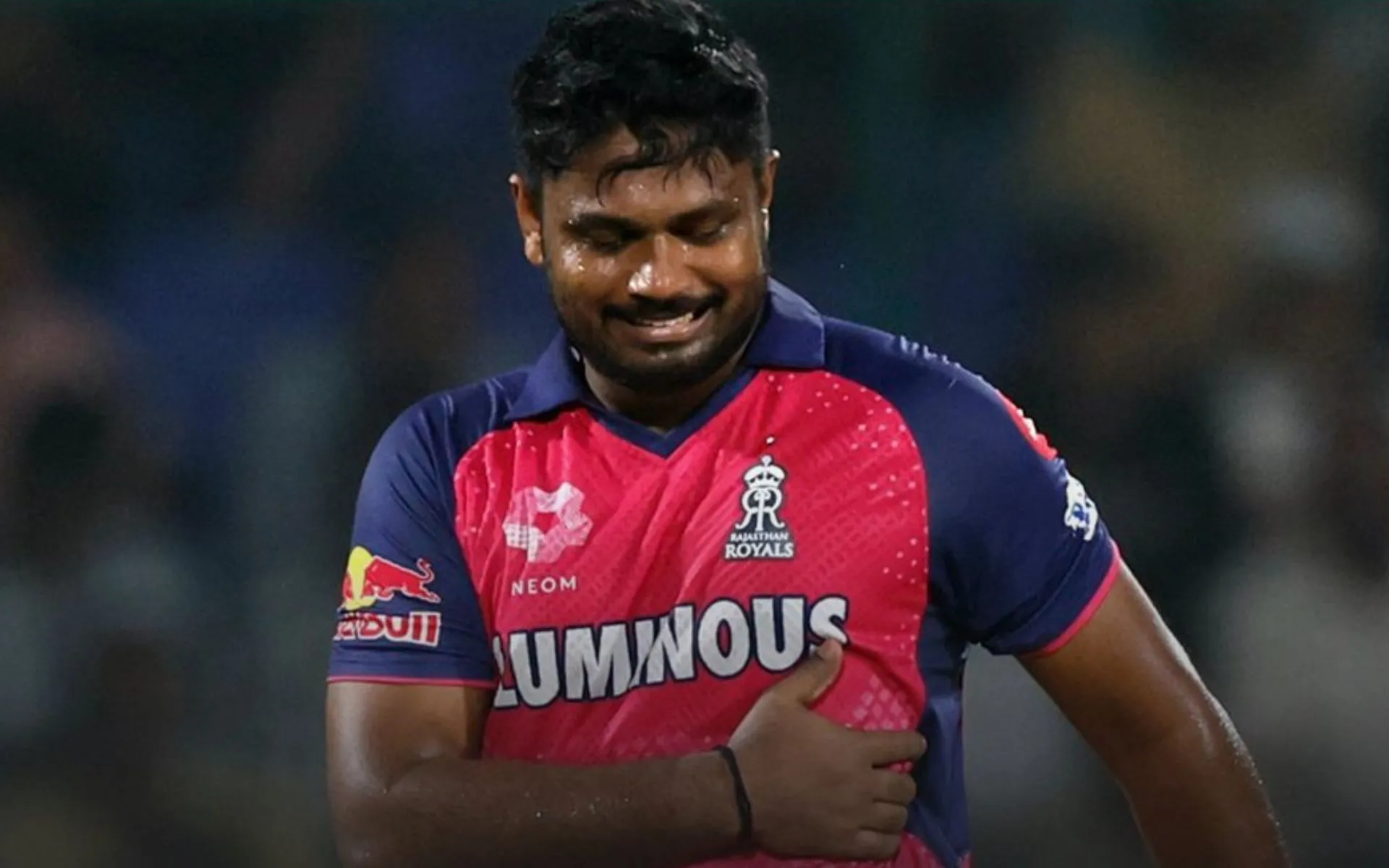 Sanju Samson after injury (Source: @ESPNcricinfo/X.com)