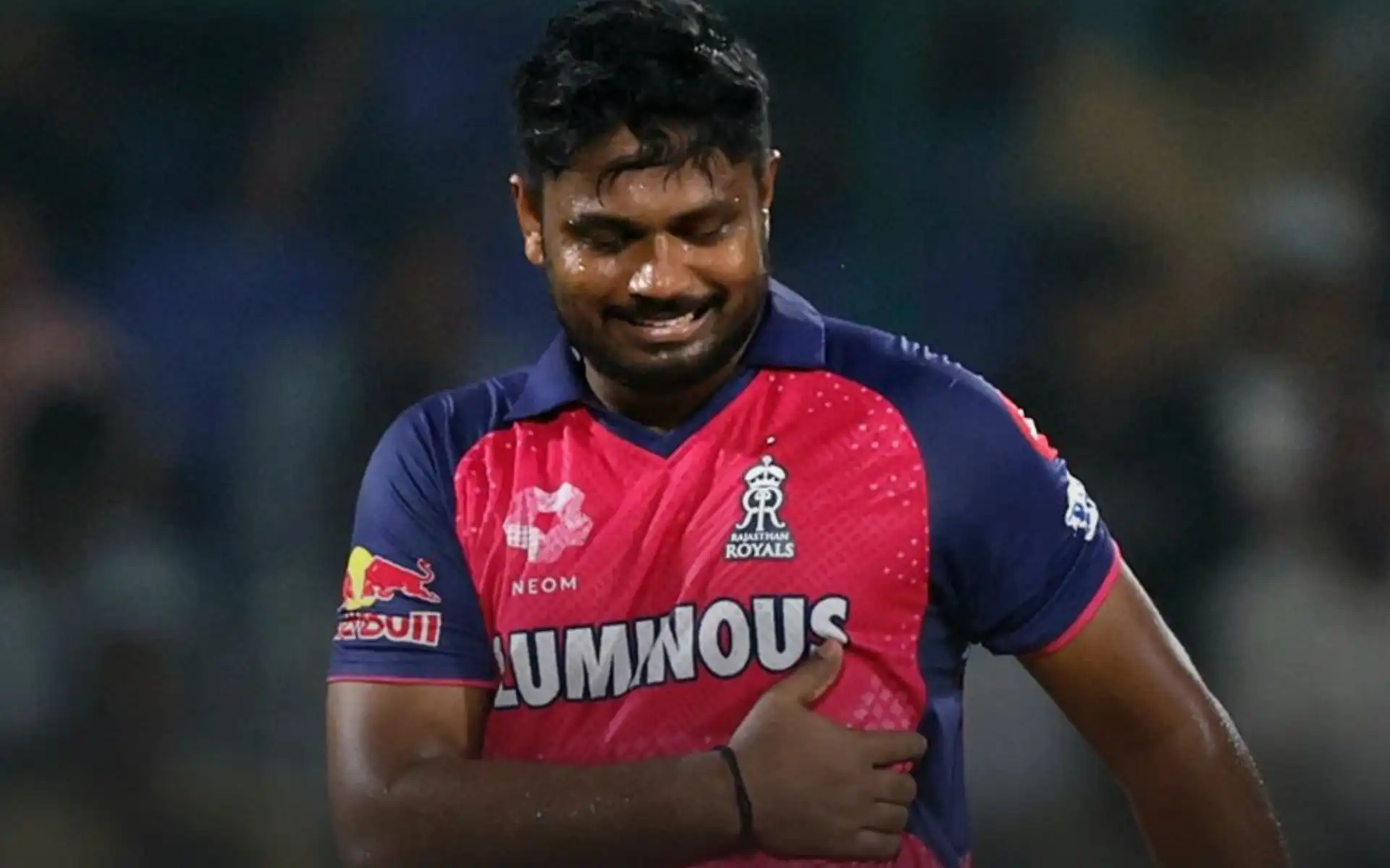 Sanju Samson after injury (Source: @ESPNcricinfo/X.com)