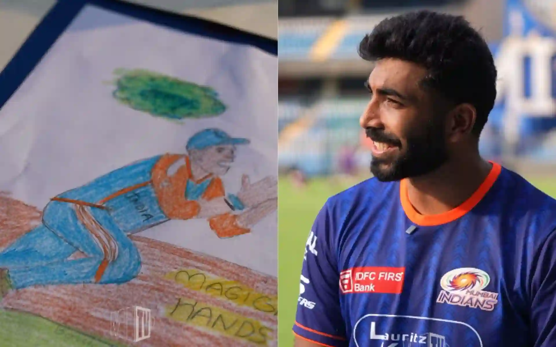 Fun Time! Kids Make Potraits Of MI Stars Rohit Sharma, Bumrah And SKY On ESA Day Celebration Fun Time! Kids Make Potraits Of MI Stars Rohit Sharma, Bumrah And SKY On ESA Day Celebration