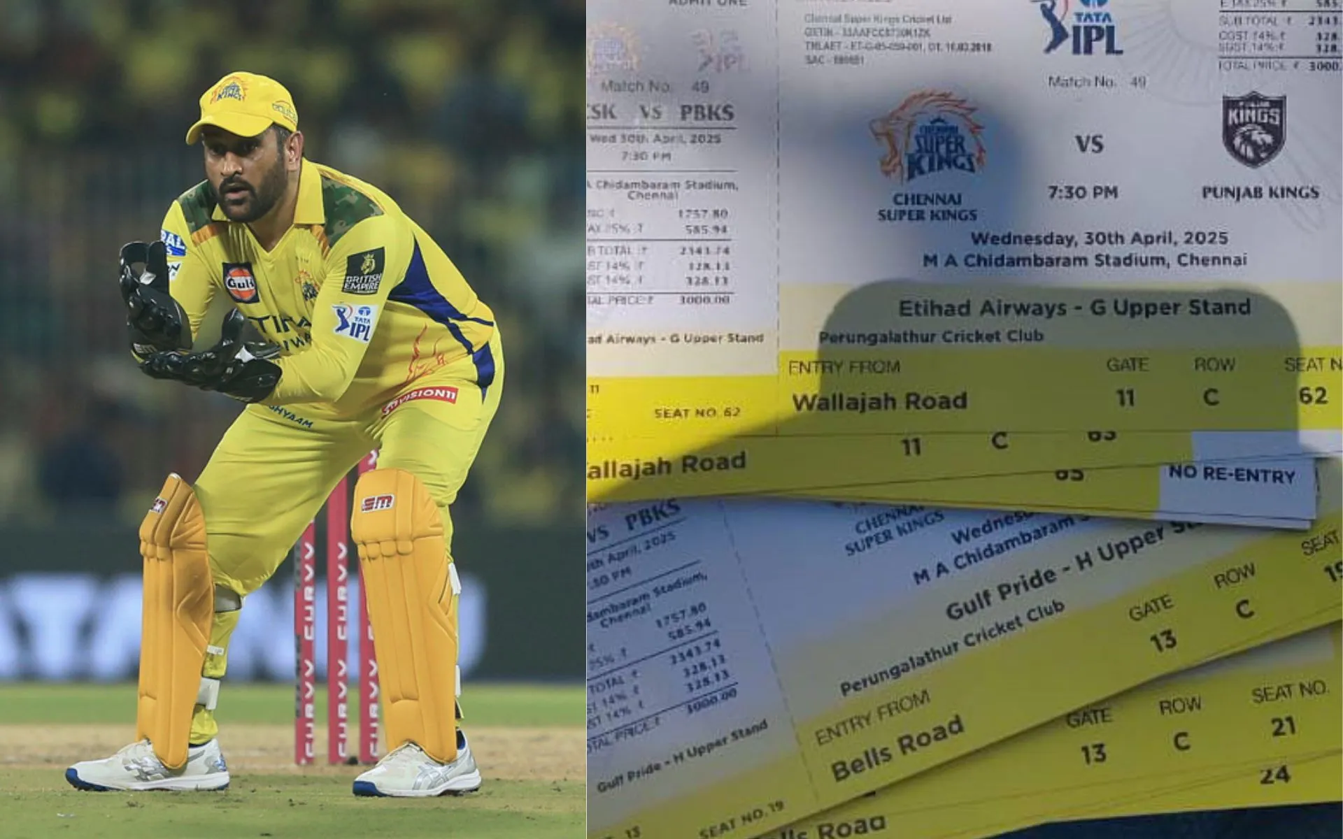 CSK Vs PBKS tickets (Source:@thilakraj893613,x.com and AP)