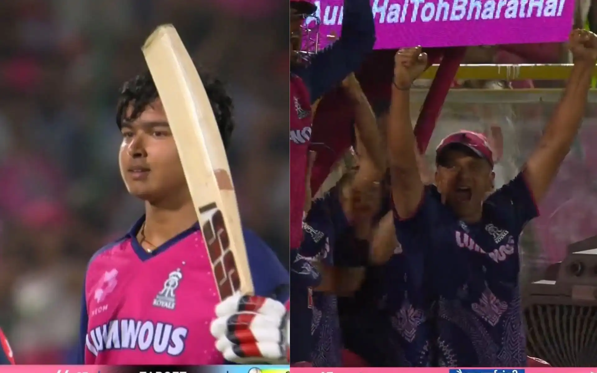 Vaibhav's Ton Forces Dravid To Get Up From Wheelchair [Source: @Yashwant_Saroha/X.com]