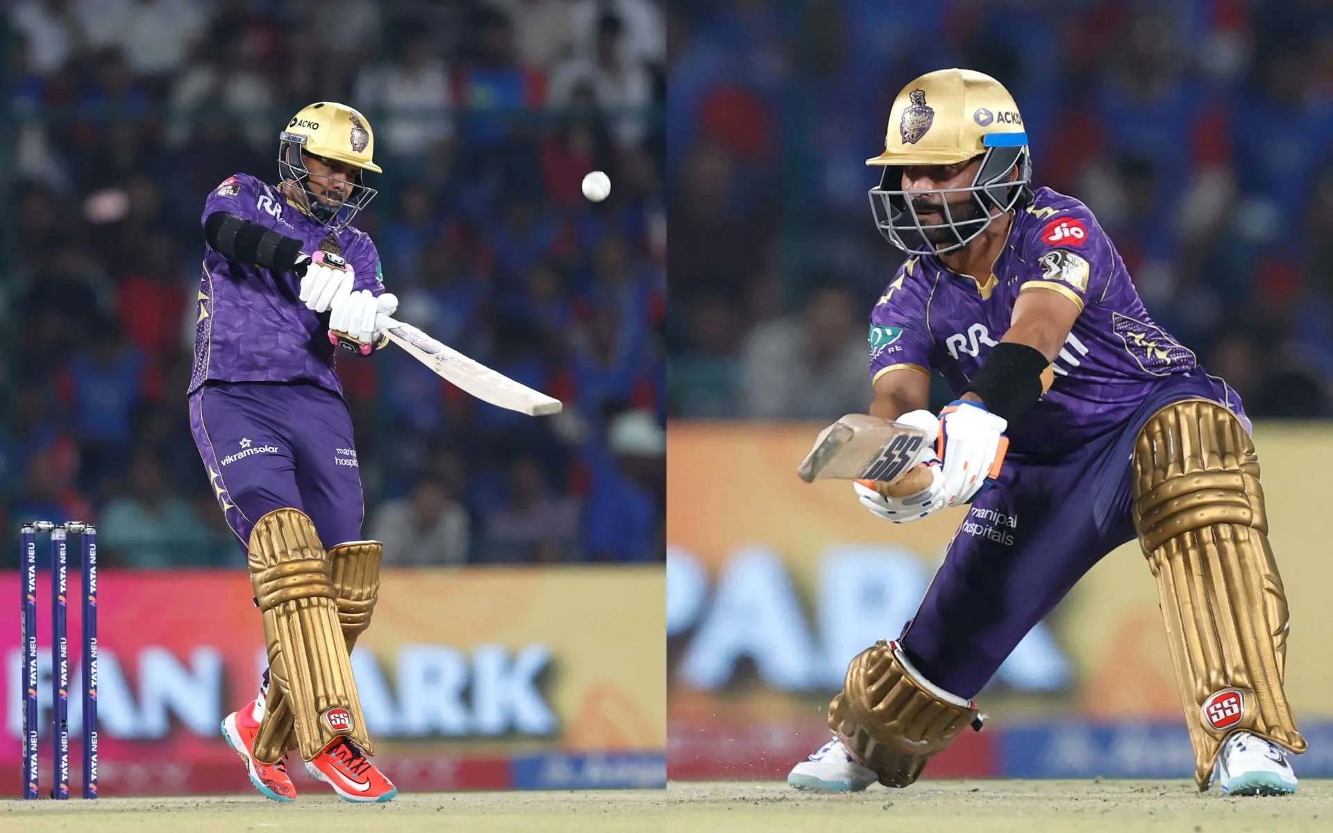 Sunil Narine and Ajinkya Rahane (Source: @IPL/X.com)