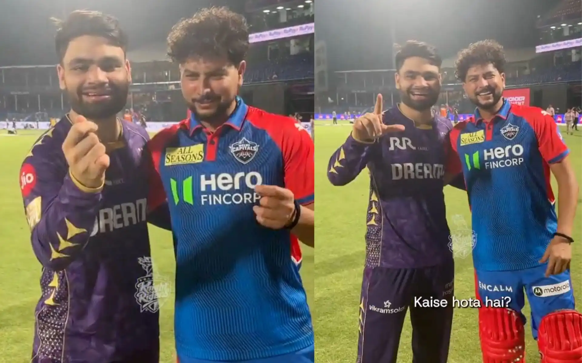 Kuldeep Yadav and Rinku Singh (Source:@KKRiders,x.com)